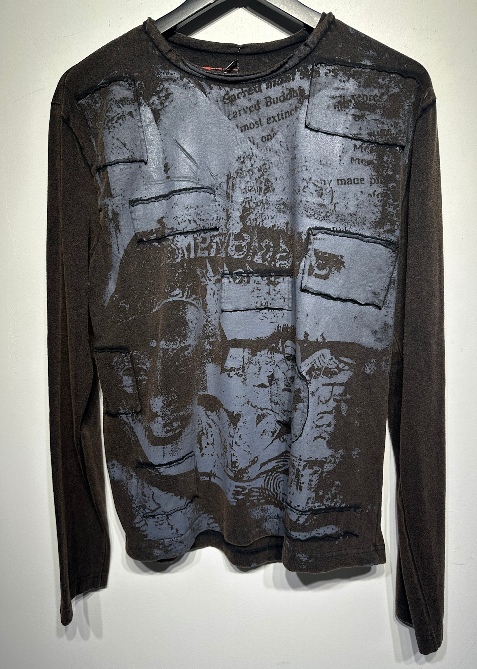 Report Jeans Blue Brown Patchwork LS Masc M