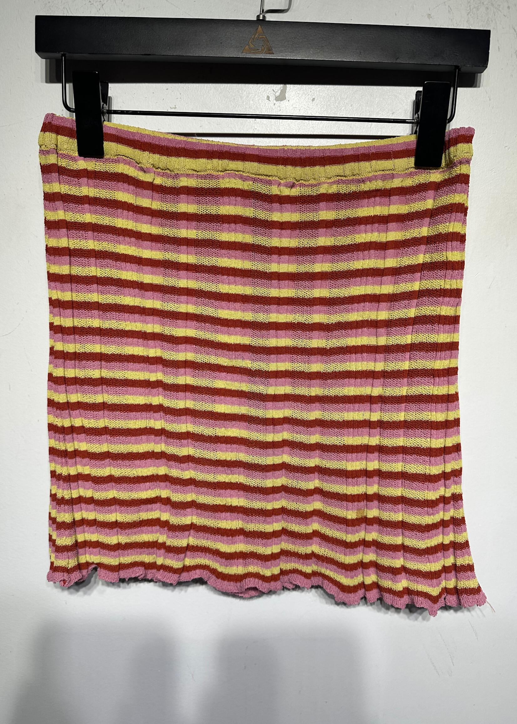 PALOMA WOOL MULTI-STRIPED RIBBED SKIRT 26