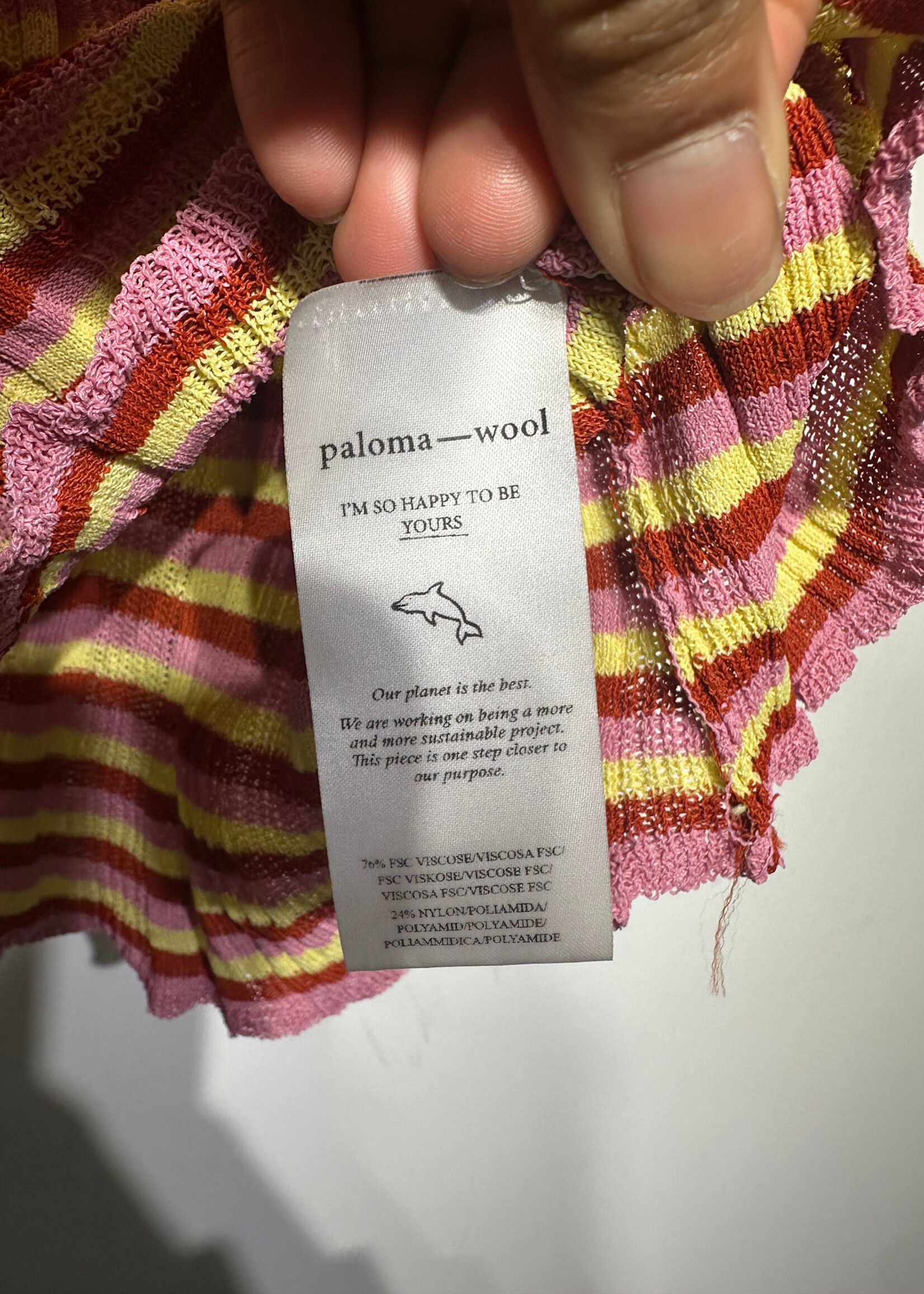 PALOMA WOOL MULTI-STRIPED RIBBED SKIRT 26