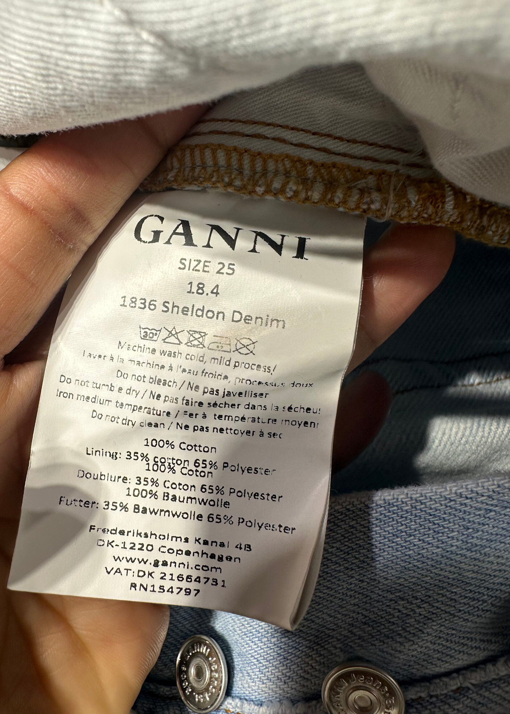 GANNI LIGHTWASH WIDE LEG JEANS 26