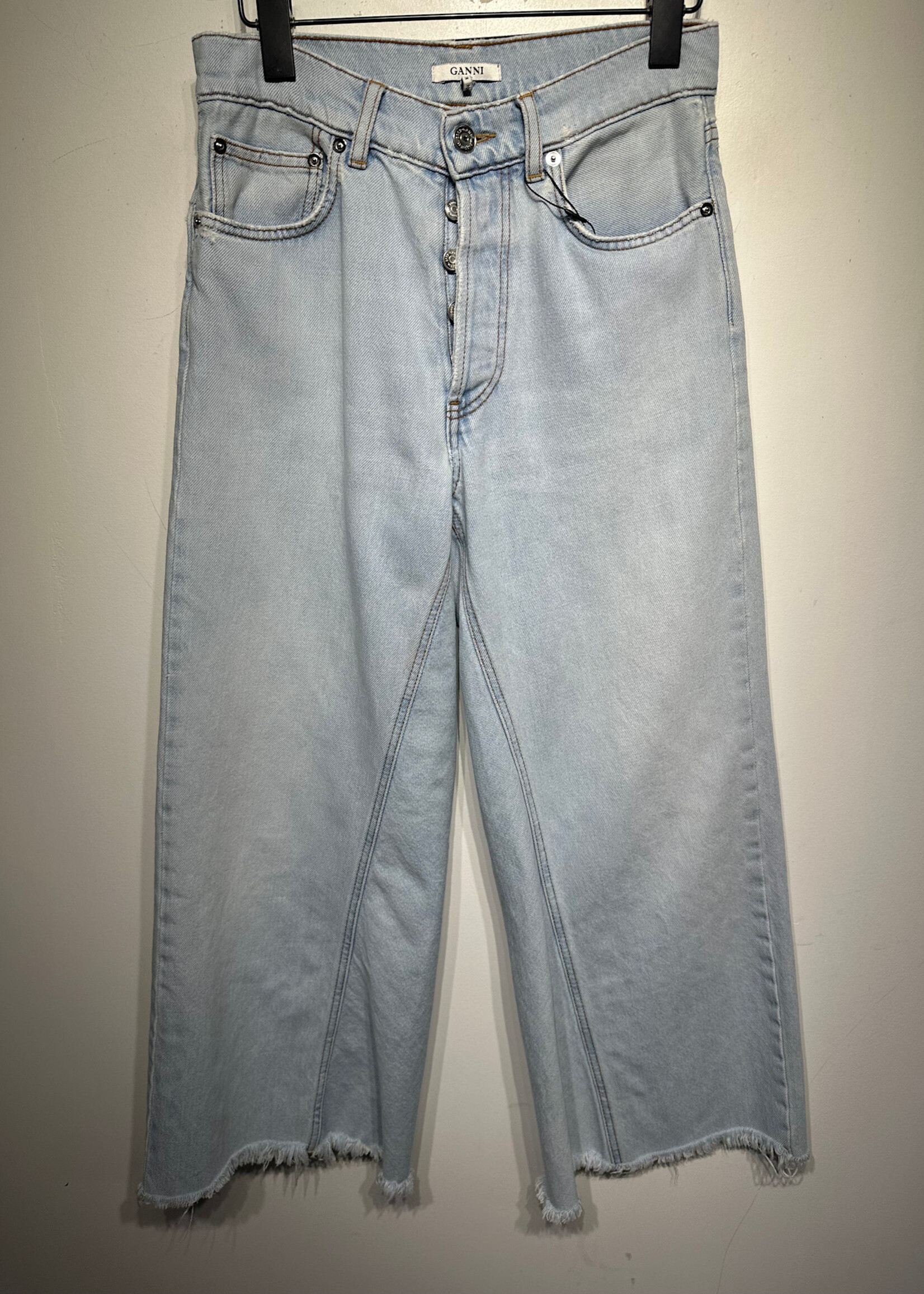 GANNI LIGHTWASH WIDE LEG JEANS 26