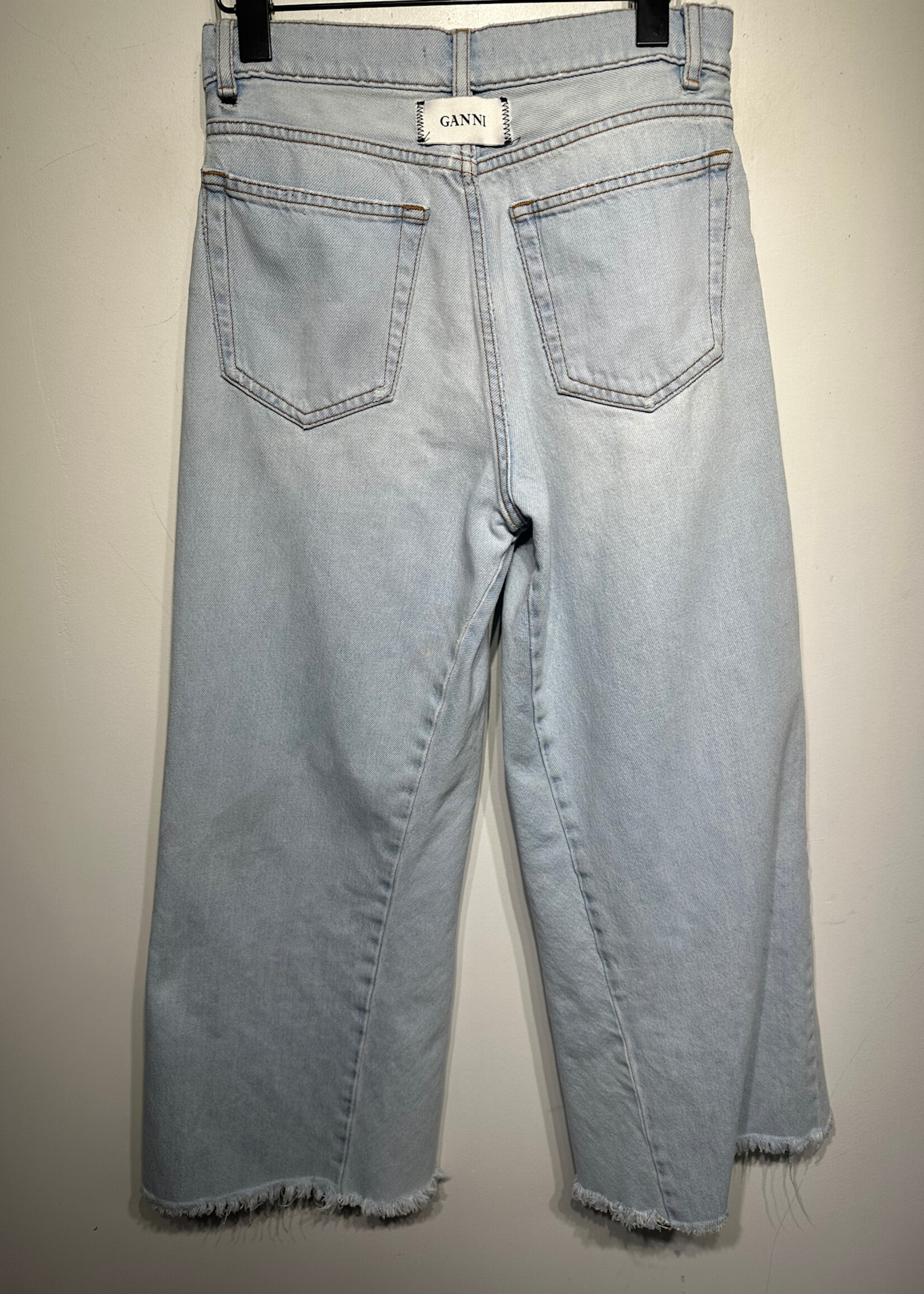GANNI LIGHTWASH WIDE LEG JEANS 26
