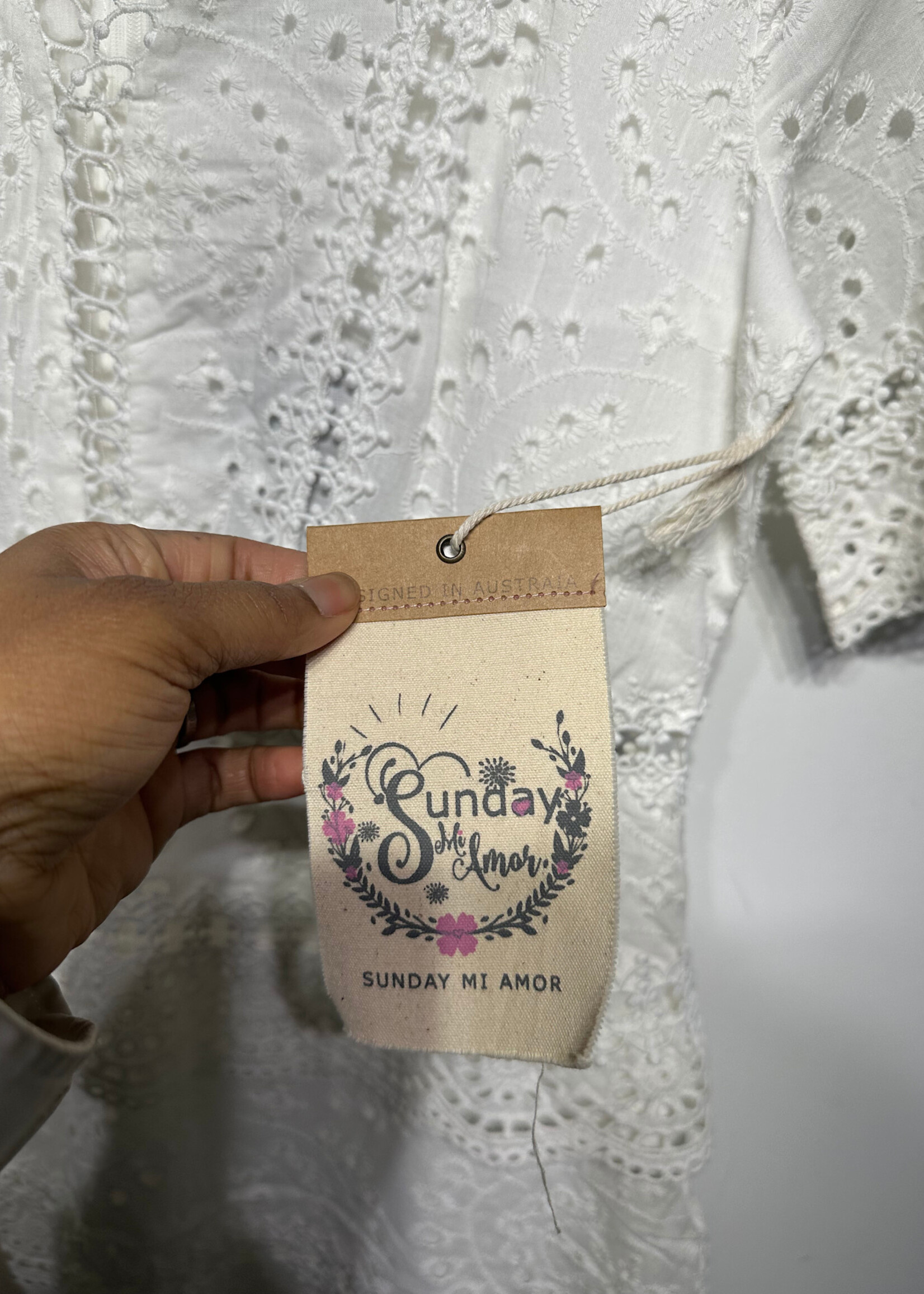 NWT Sunday Mi Amor White Cutout Dress M