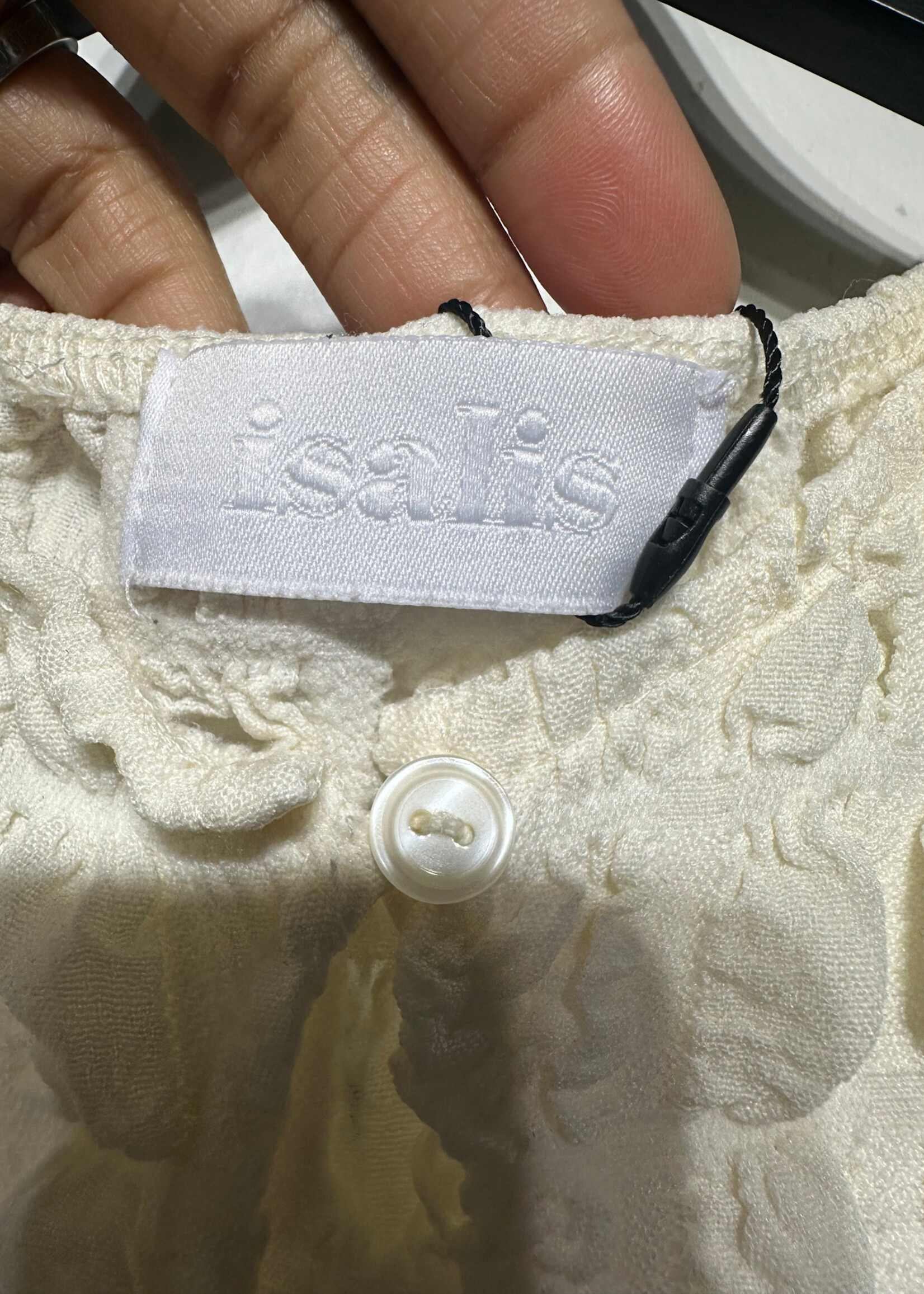 ISALIS WHITE SEERSUCKER DRESS S