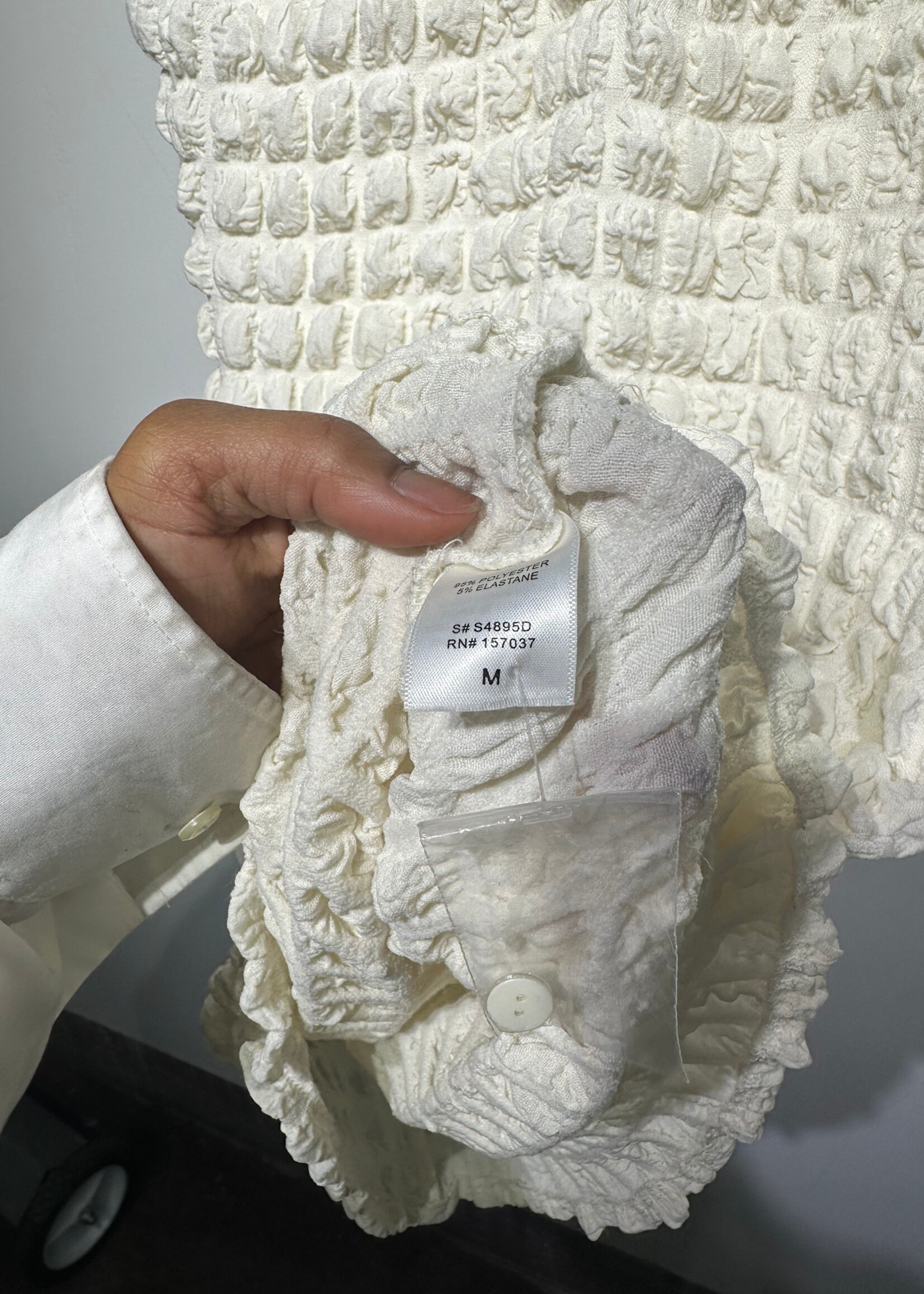 ISALIS WHITE SEERSUCKER DRESS S