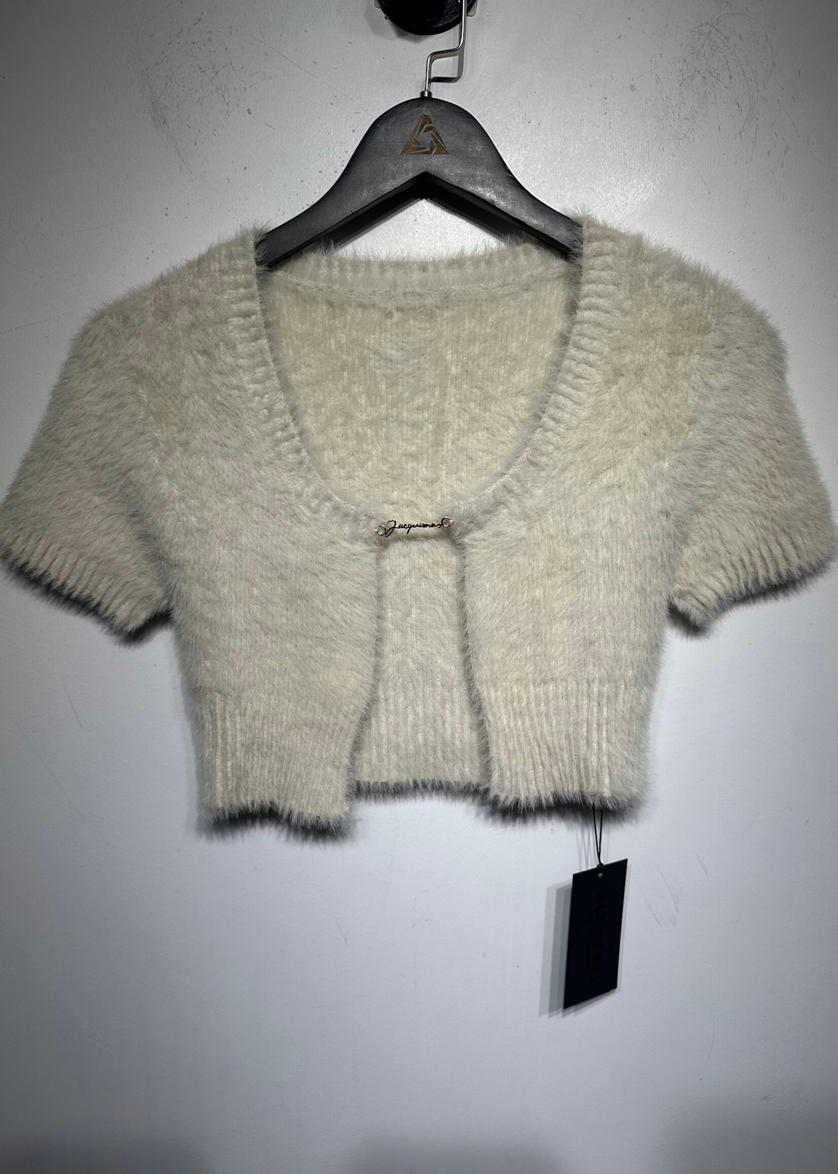 JACQUEMUS WHITE MOHAIR TOP S