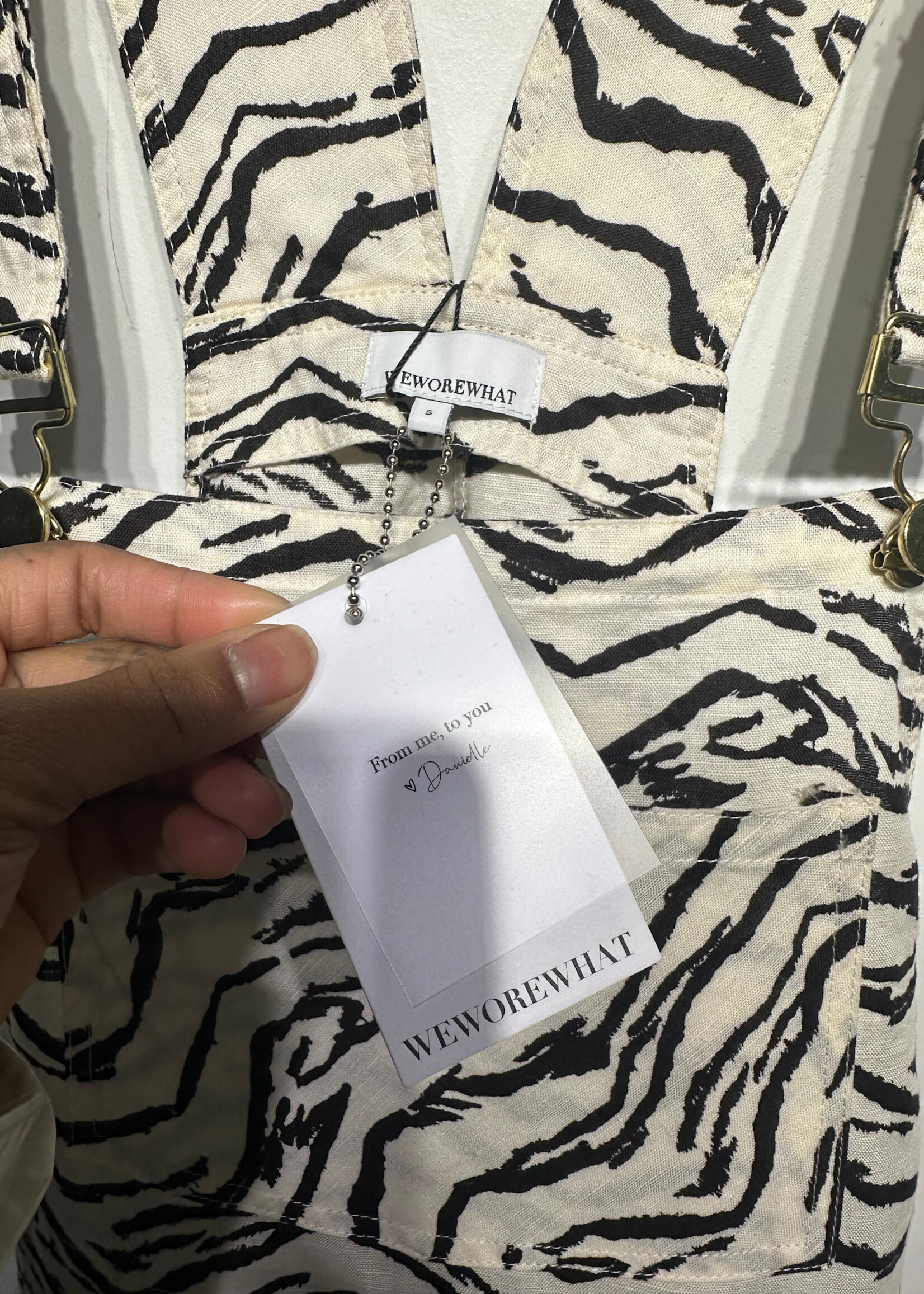 NWT WEWOREWHAT TIGER OVERALLS S