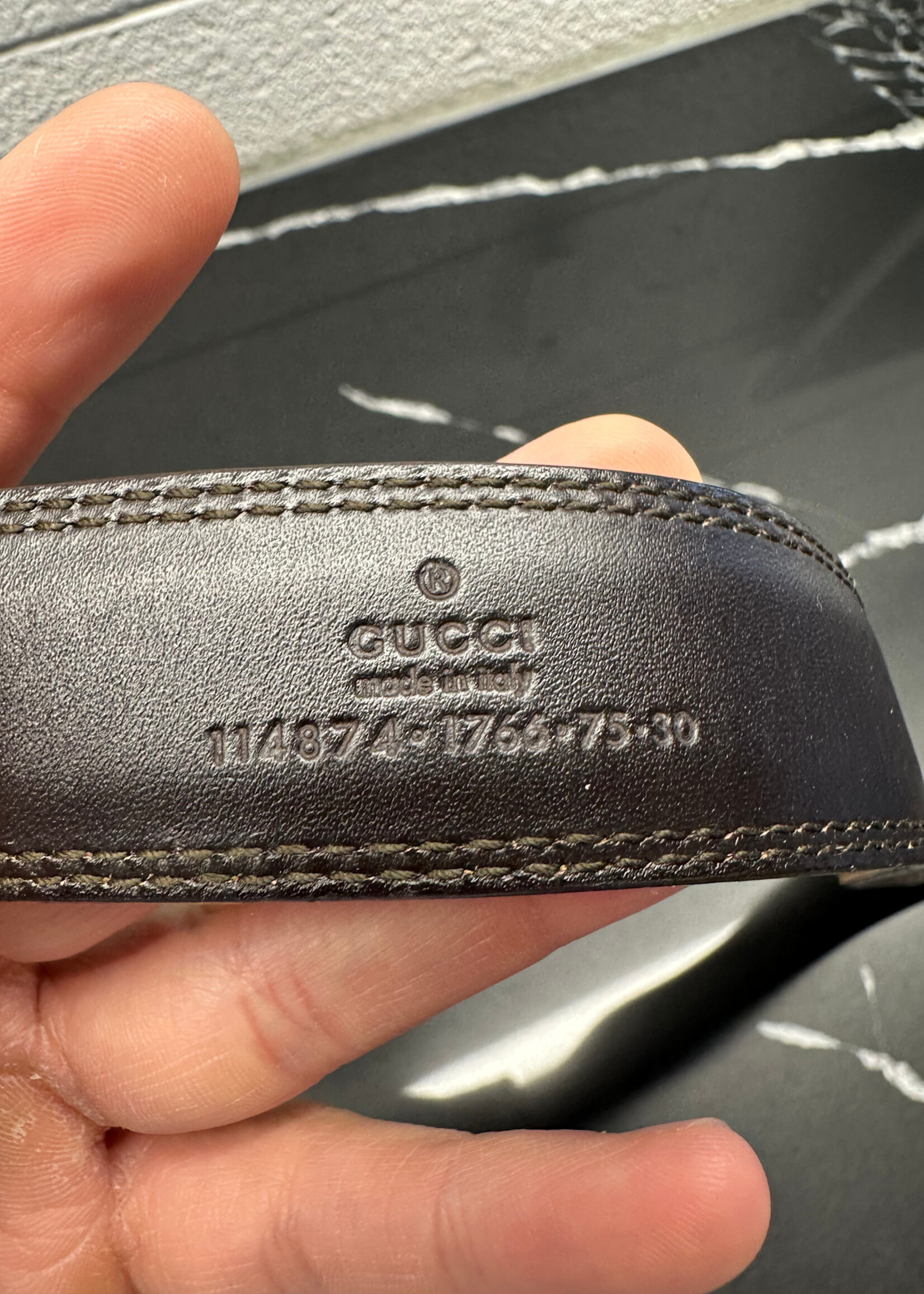 Gucci Tan Gold Buckle Belt 75CM