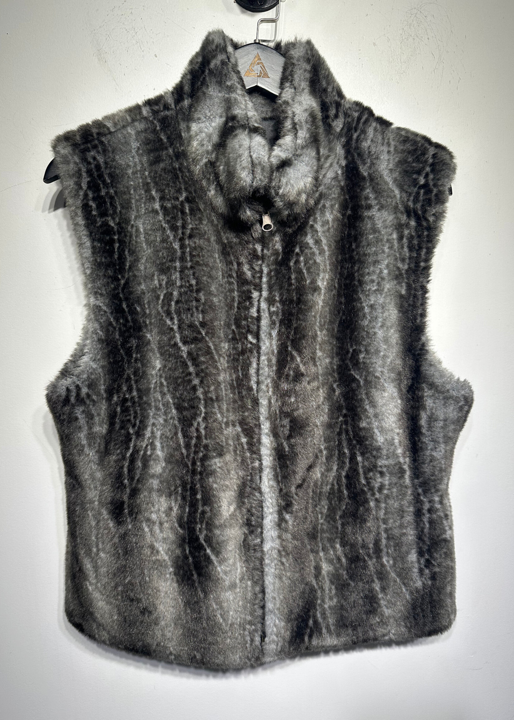 Bill Blass Faux Fur Grey Vest Fem M