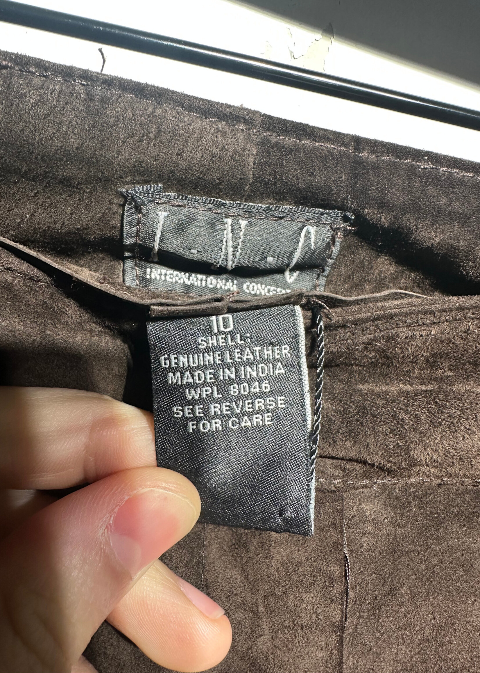 INC Vintage Brown Suede Straight Fit Pant 28 AS IS