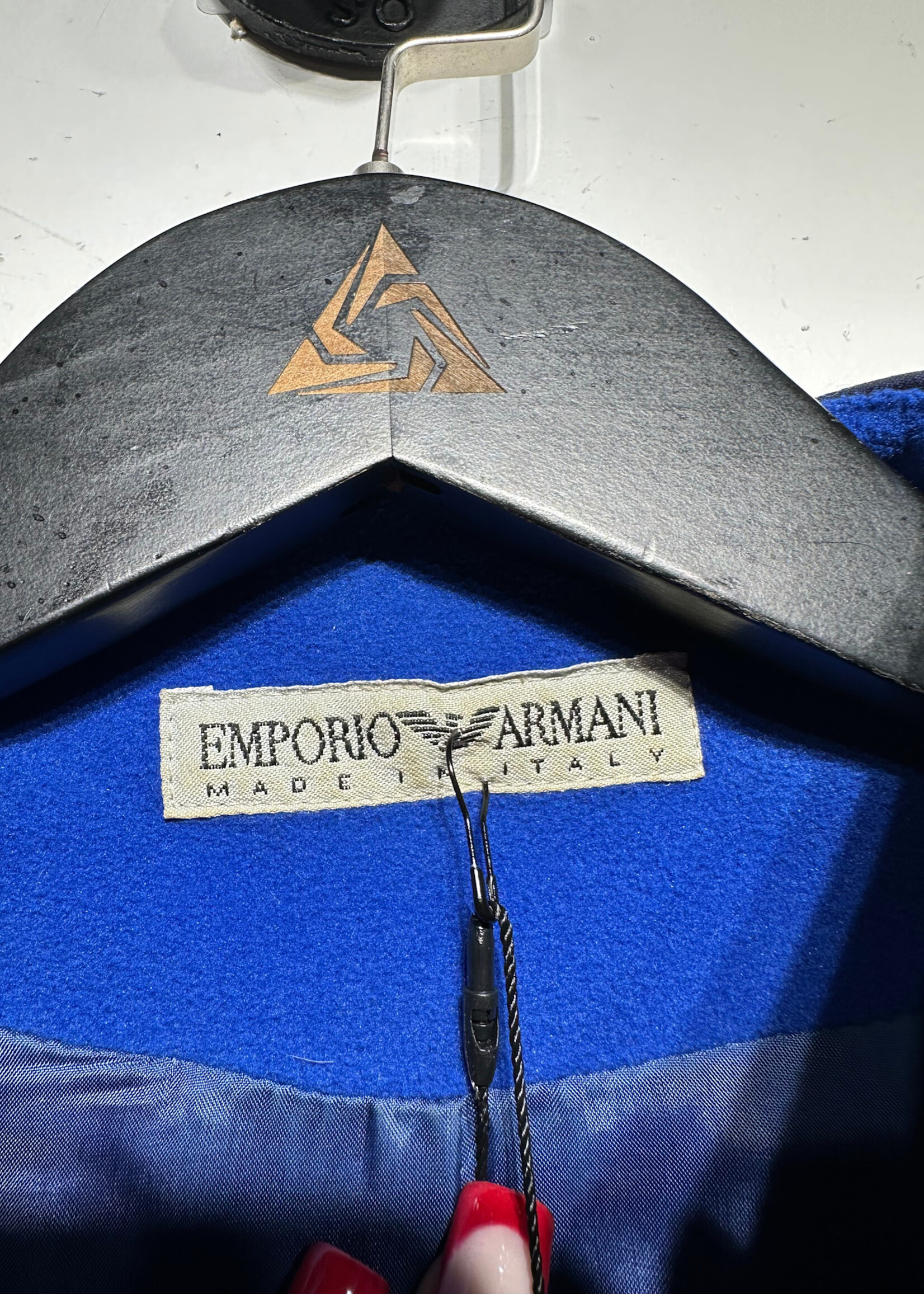 Armani Vintage Dark Blue Zip Jacket Fem M