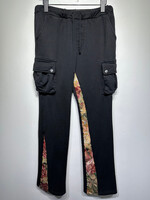 Valabasas Floral Flare Black Sweats L