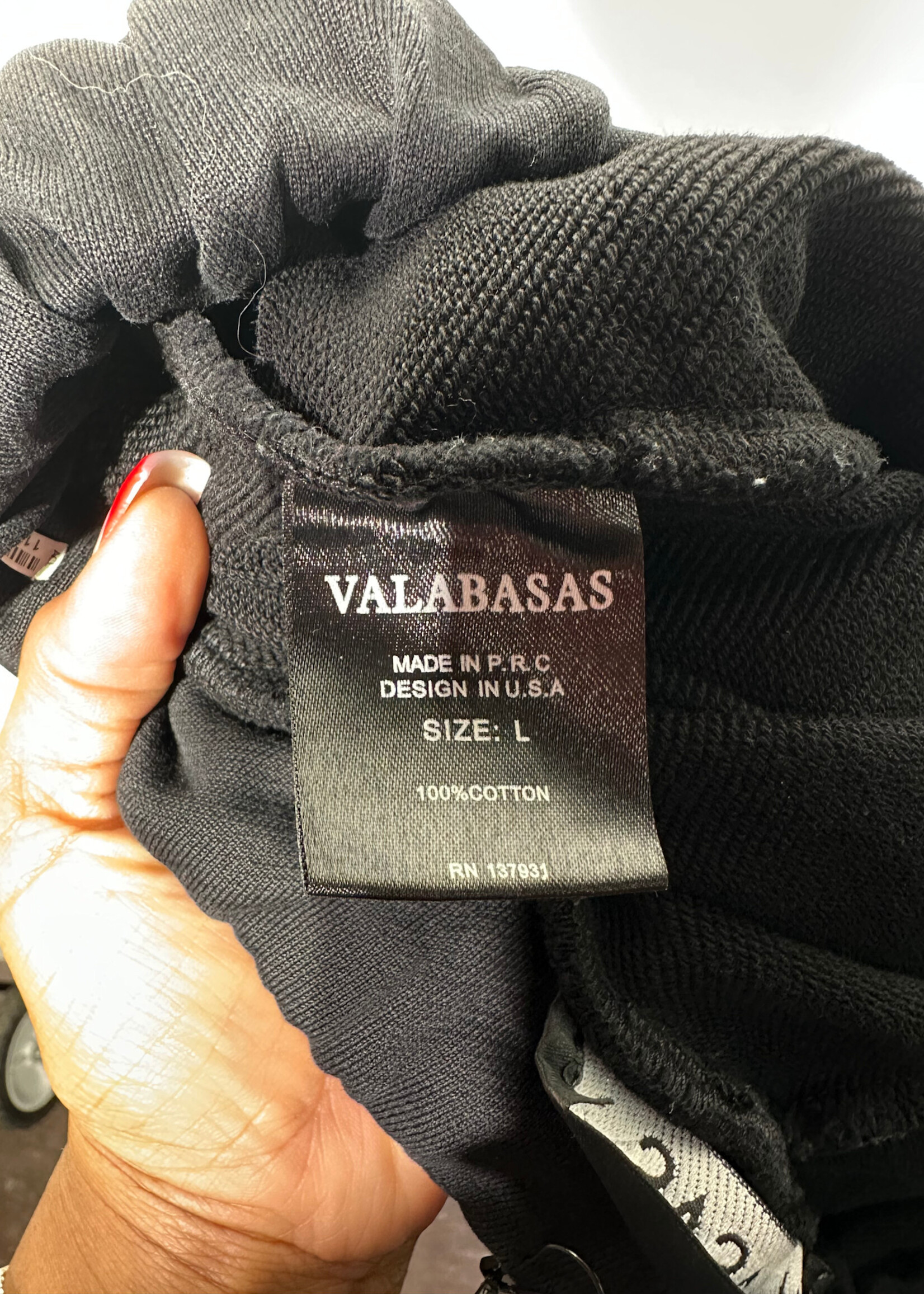 Valabasas Floral Flare Black Sweats L