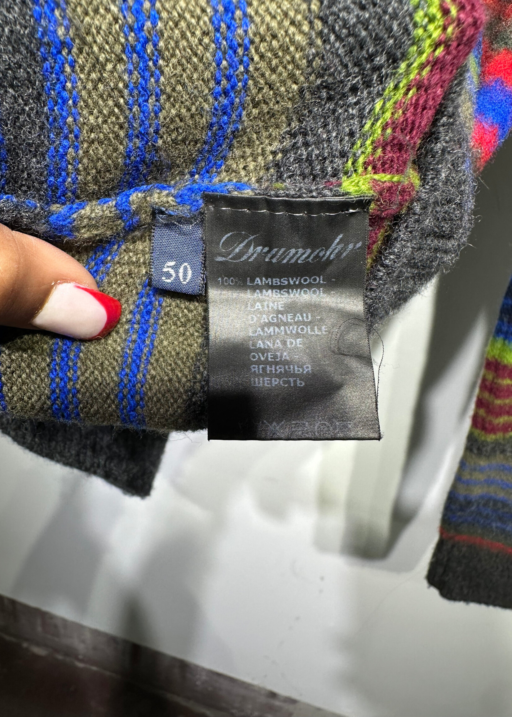 Drumohr Multicolor Striped Wool Sweater Masc L