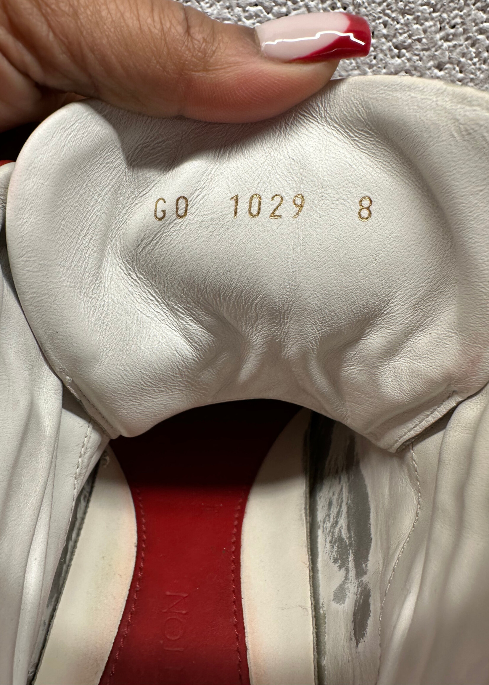 Louis Vuitton White/Red Mid Top Sneaker Masc 8