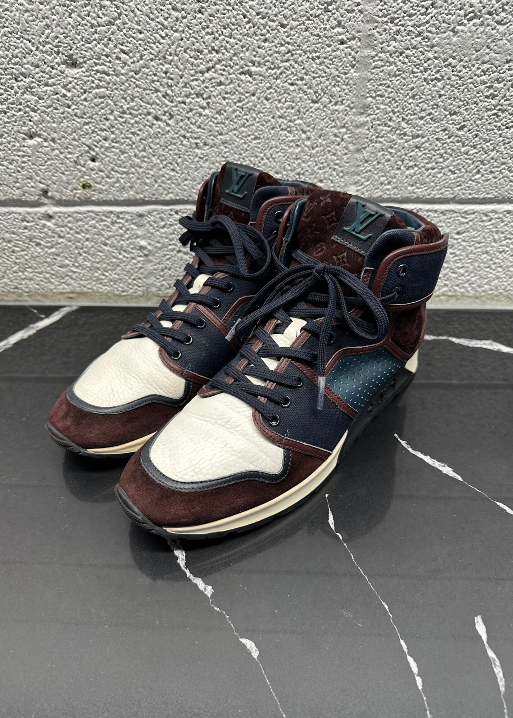 Louis Vuitton Navy/Brown Monogram Hi Tops Masc 9