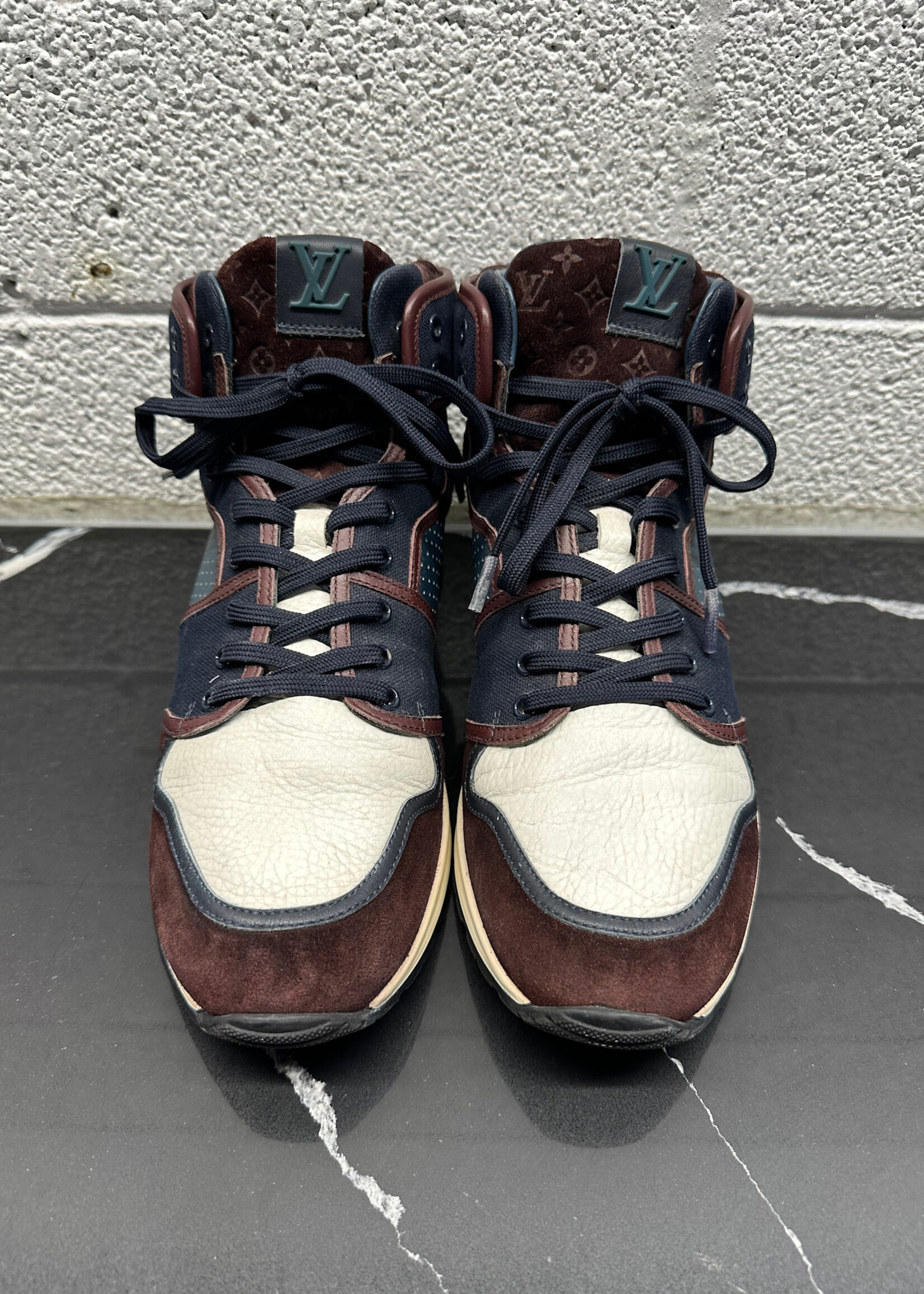 Louis Vuitton Navy/Brown Monogram Hi Tops Masc 9