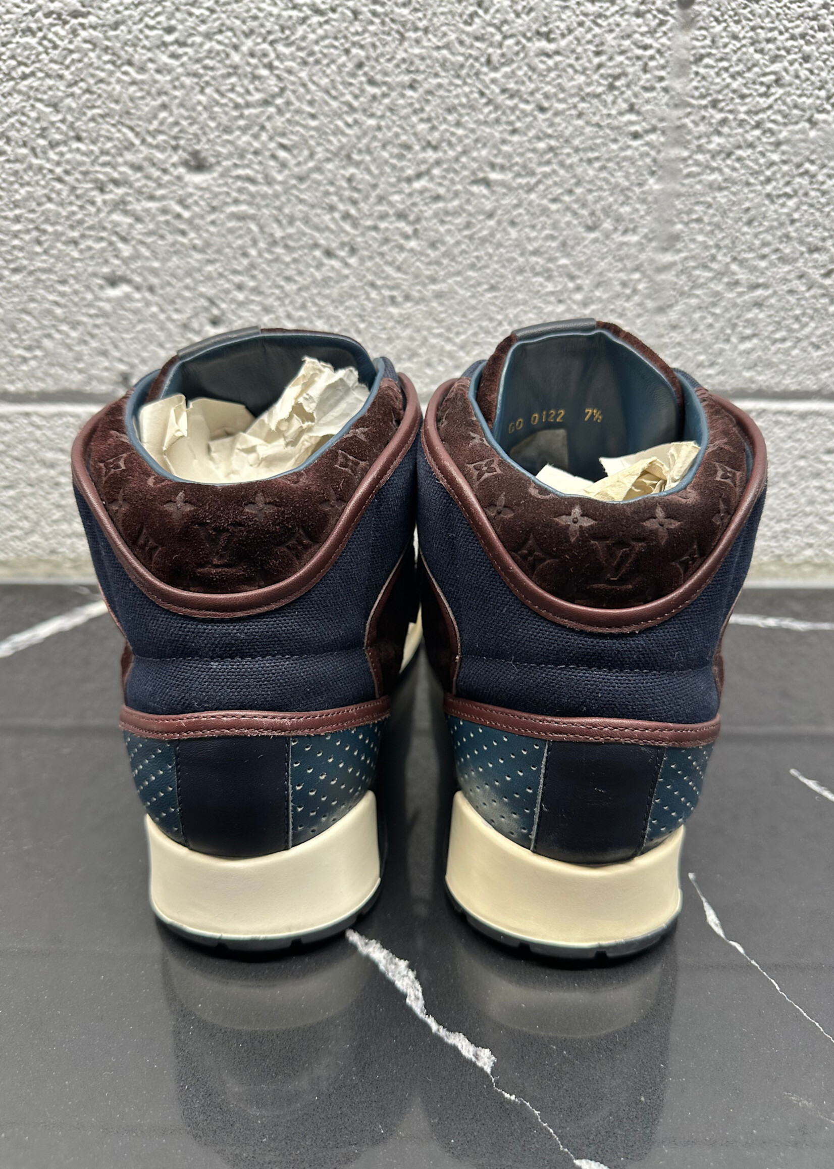 Louis Vuitton Navy/Brown Monogram Hi Tops Masc 9