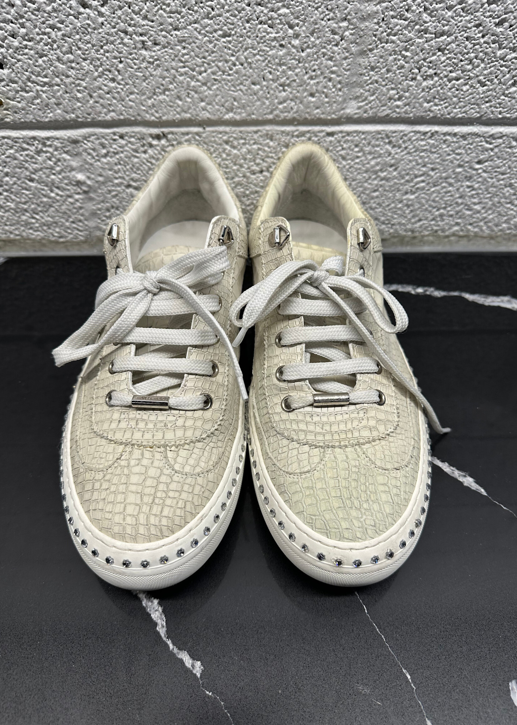 Jimmy Choo White Croc Sneakers 9