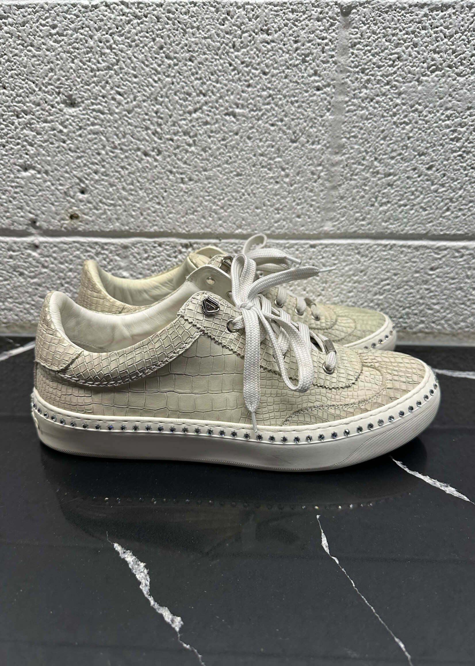 Jimmy Choo White Croc Sneakers 9