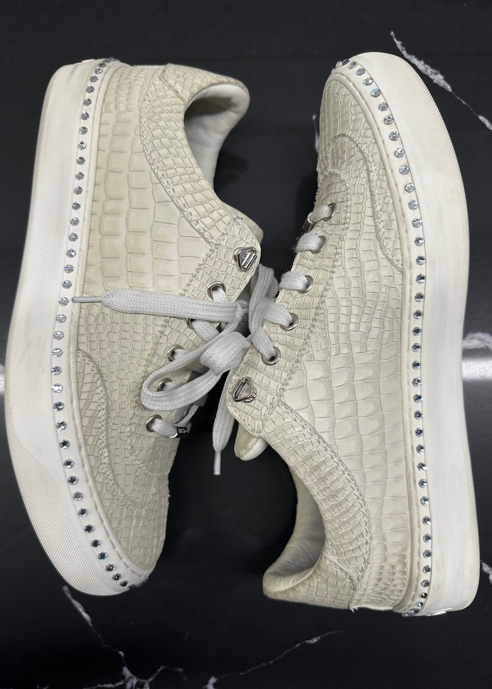 Jimmy Choo White Croc Sneakers 9
