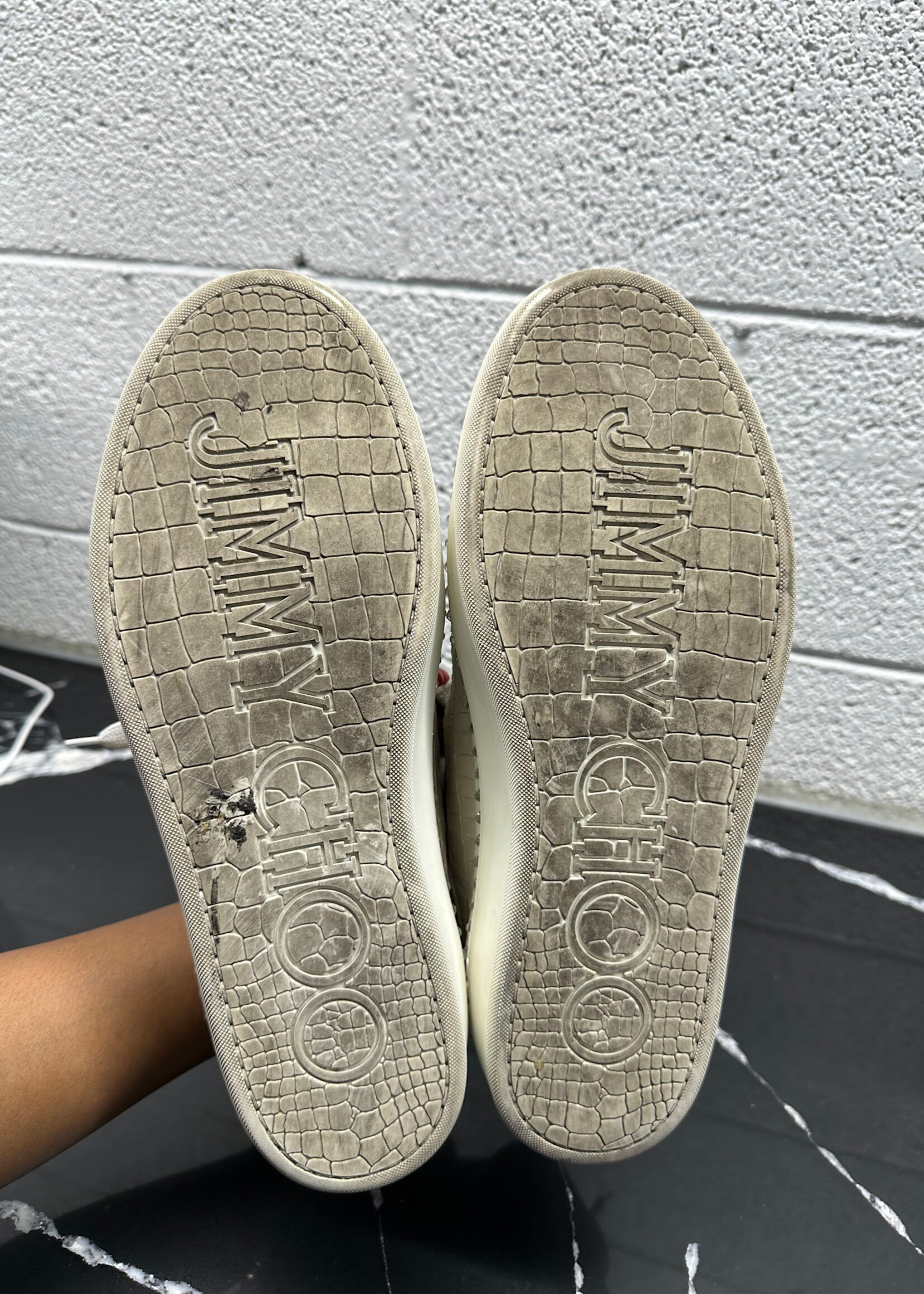 Jimmy Choo White Croc Sneakers 9