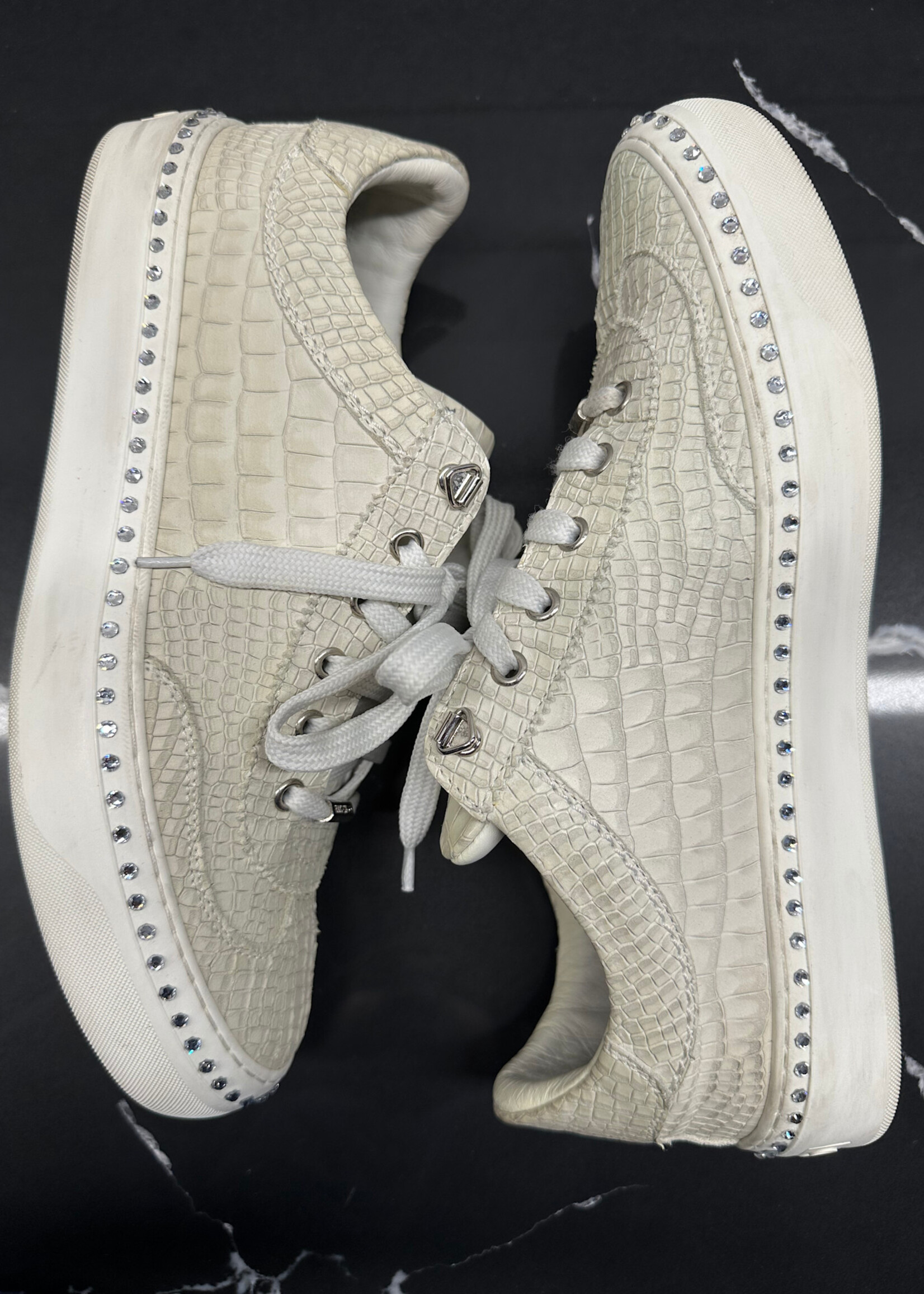 Jimmy Choo White Croc Sneakers 9