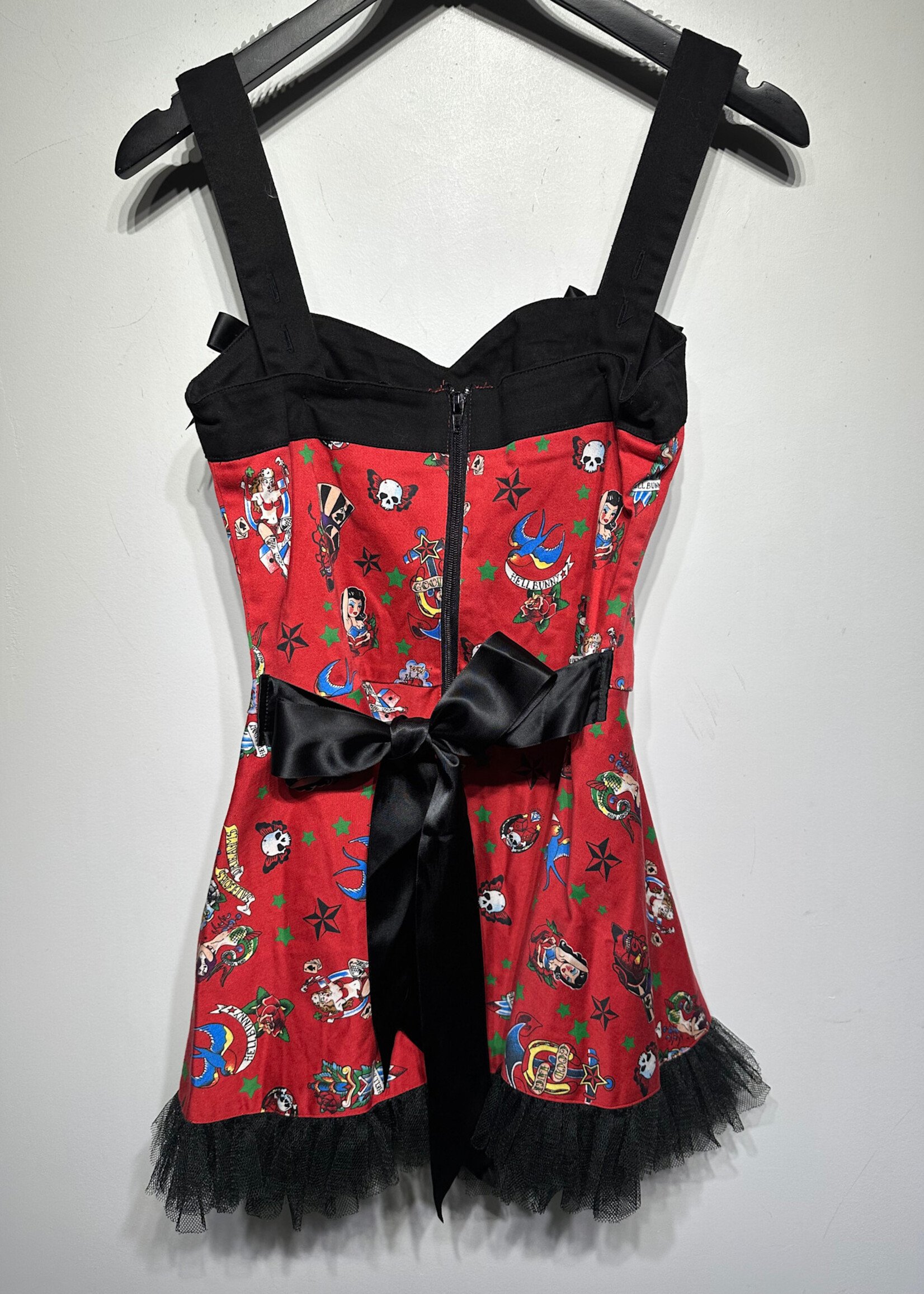 Hell Bunny American Tat Style Red Dress Fem S