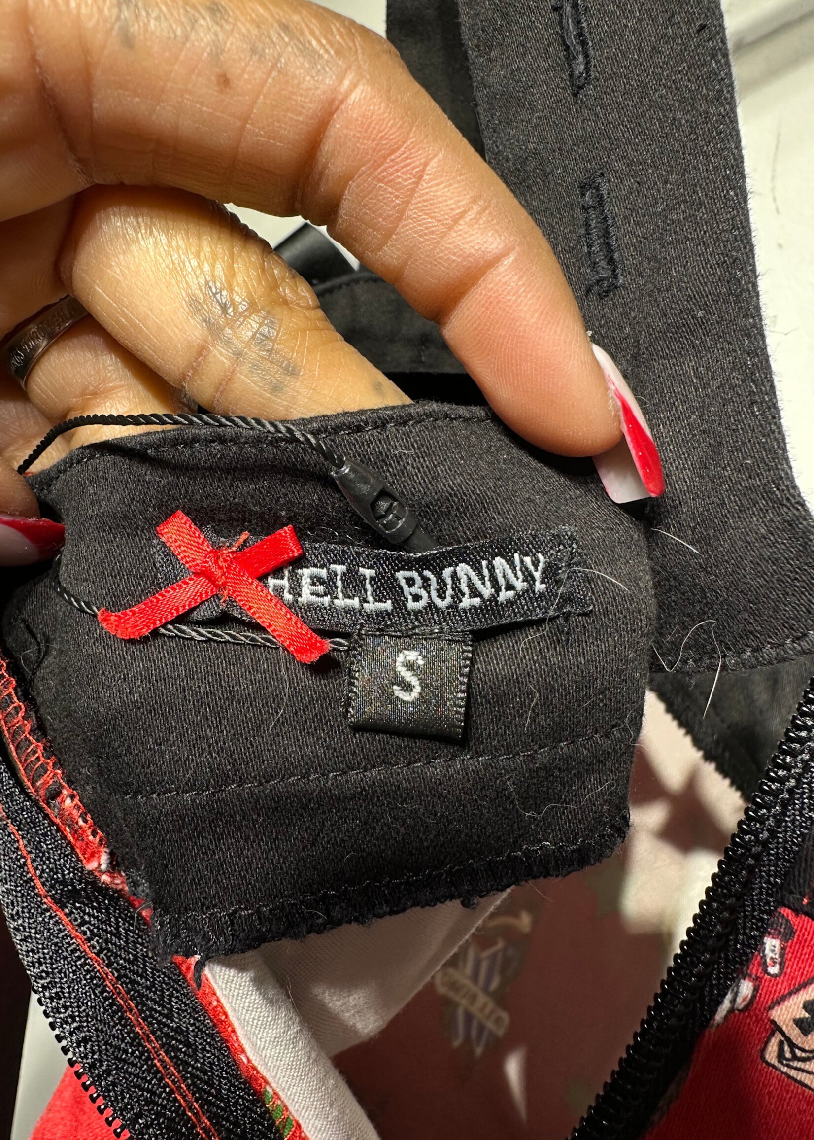 Hell Bunny American Tat Style Red Dress Fem S