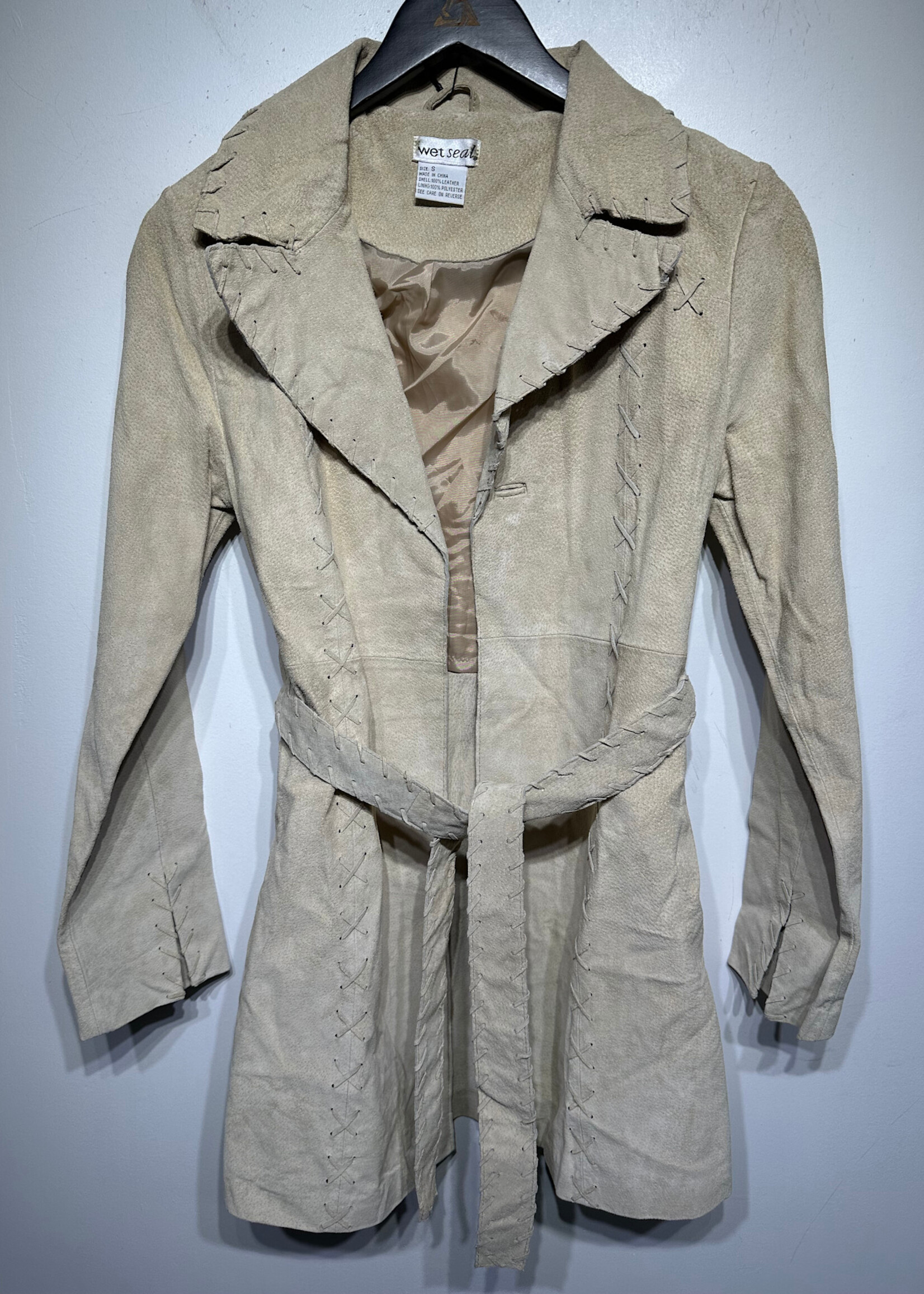 Wet Seal Y2K Tan Suede Coat S AS IS