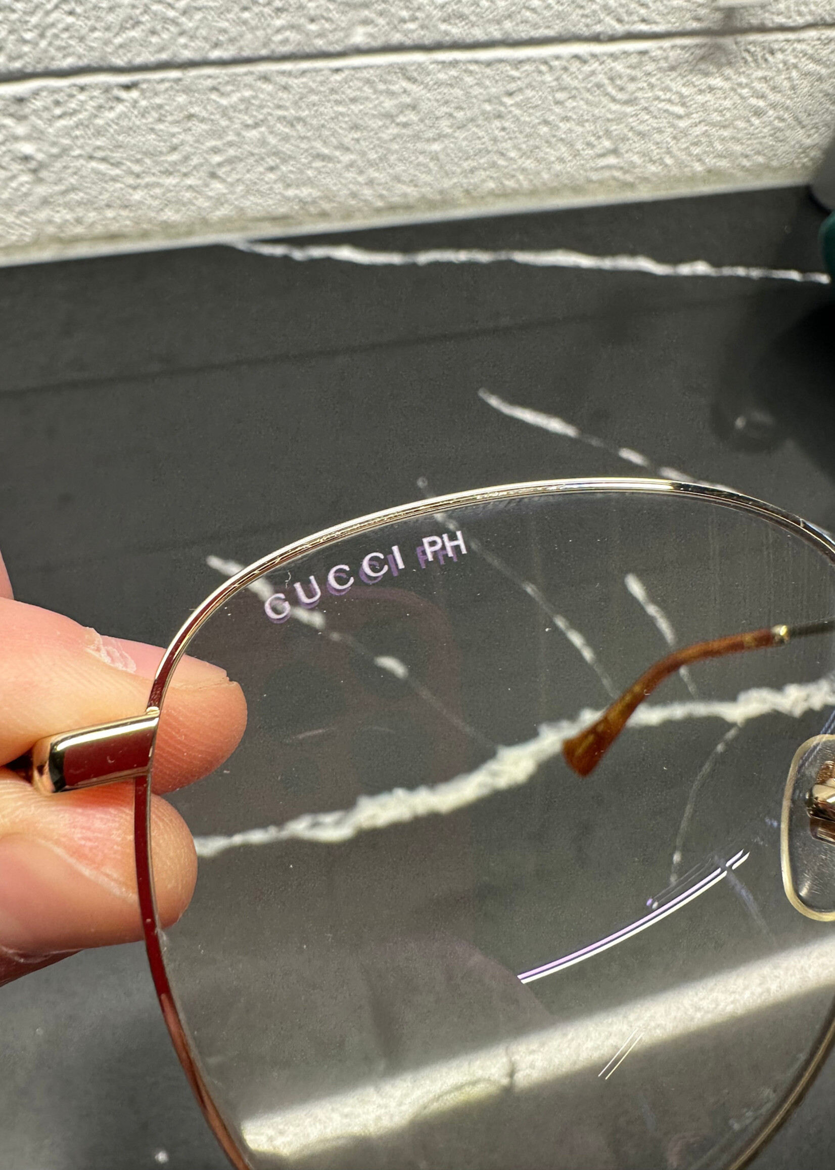 Gucci Clear Lens Gold Frame Glasses