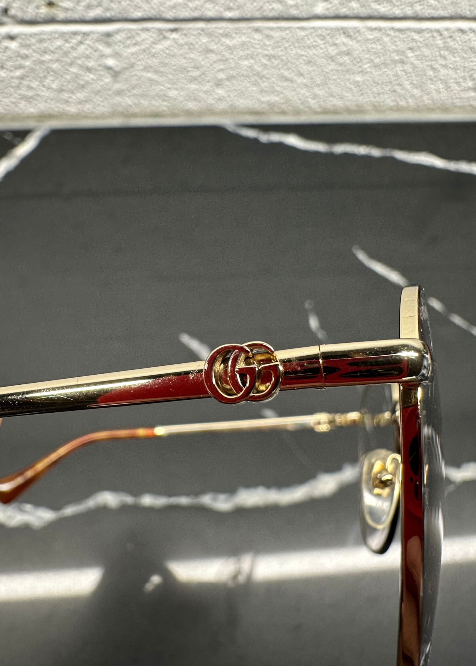 Gucci Clear Lens Gold Frame Glasses