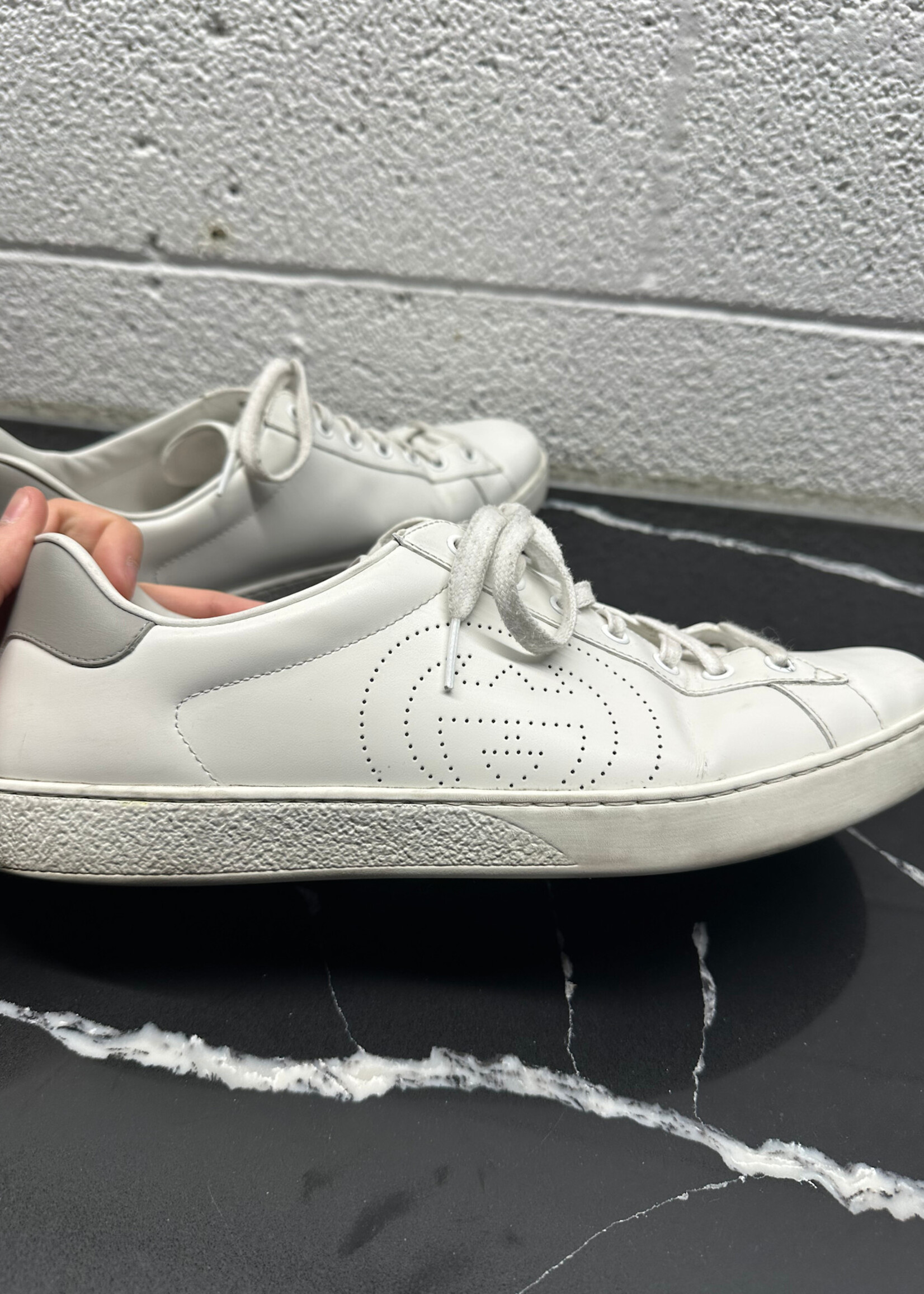 Gucci Ace White/Grey Cutout Logo Masc 11