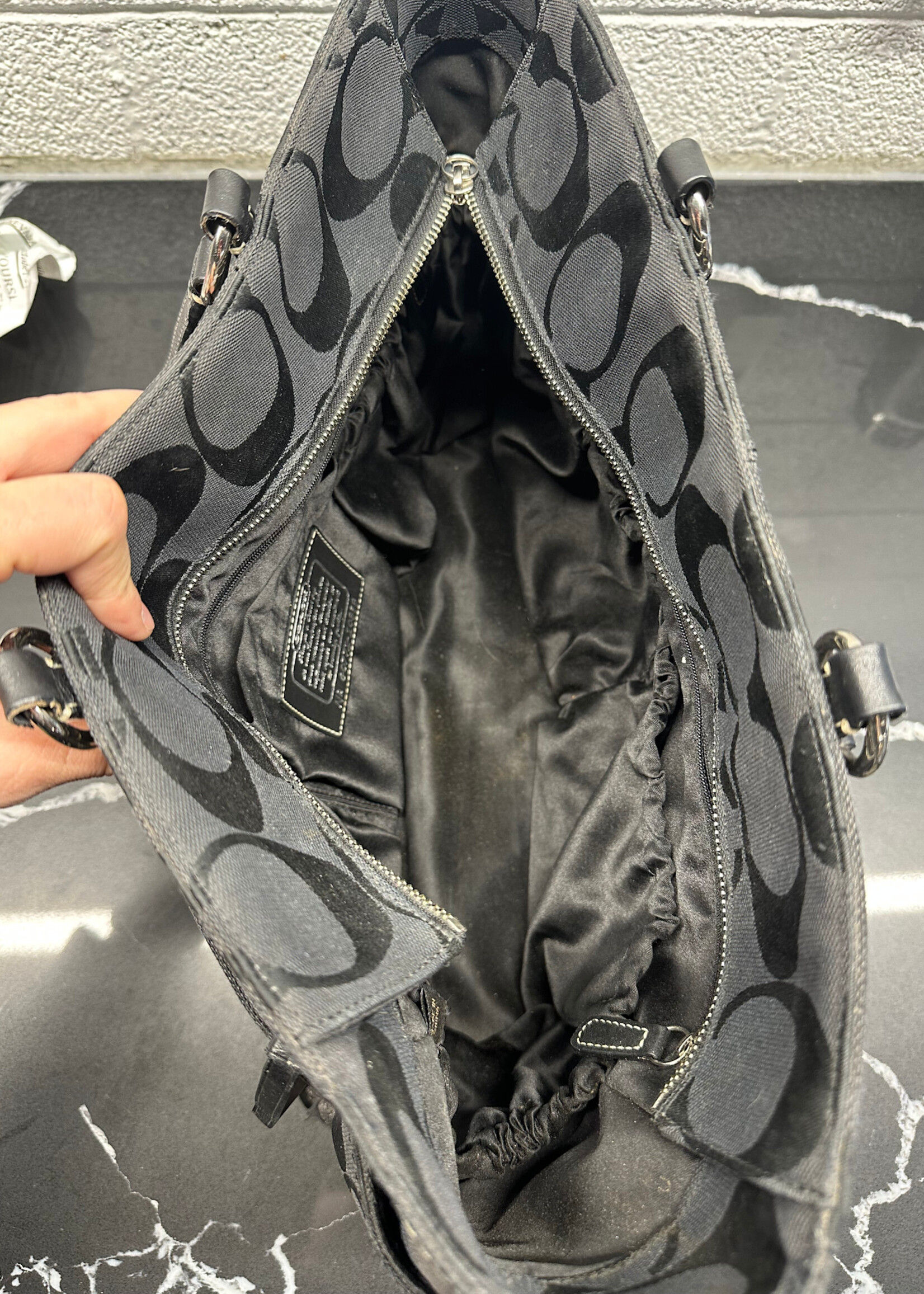 Coach Y2K Black Monogram XL Tote