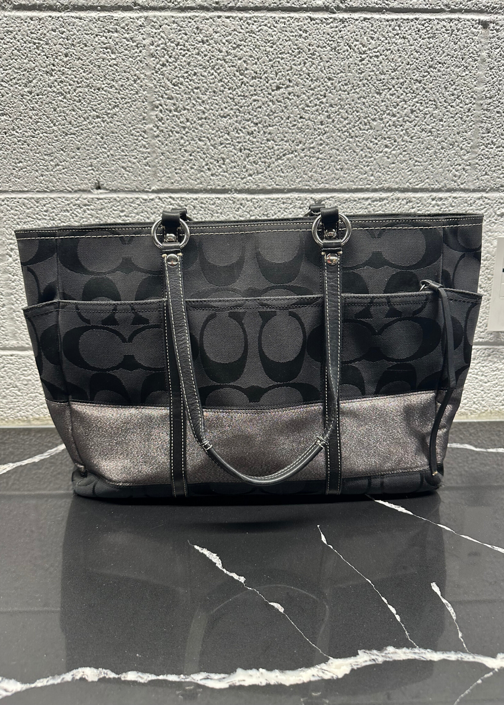 Coach Y2K Black Monogram XL Tote