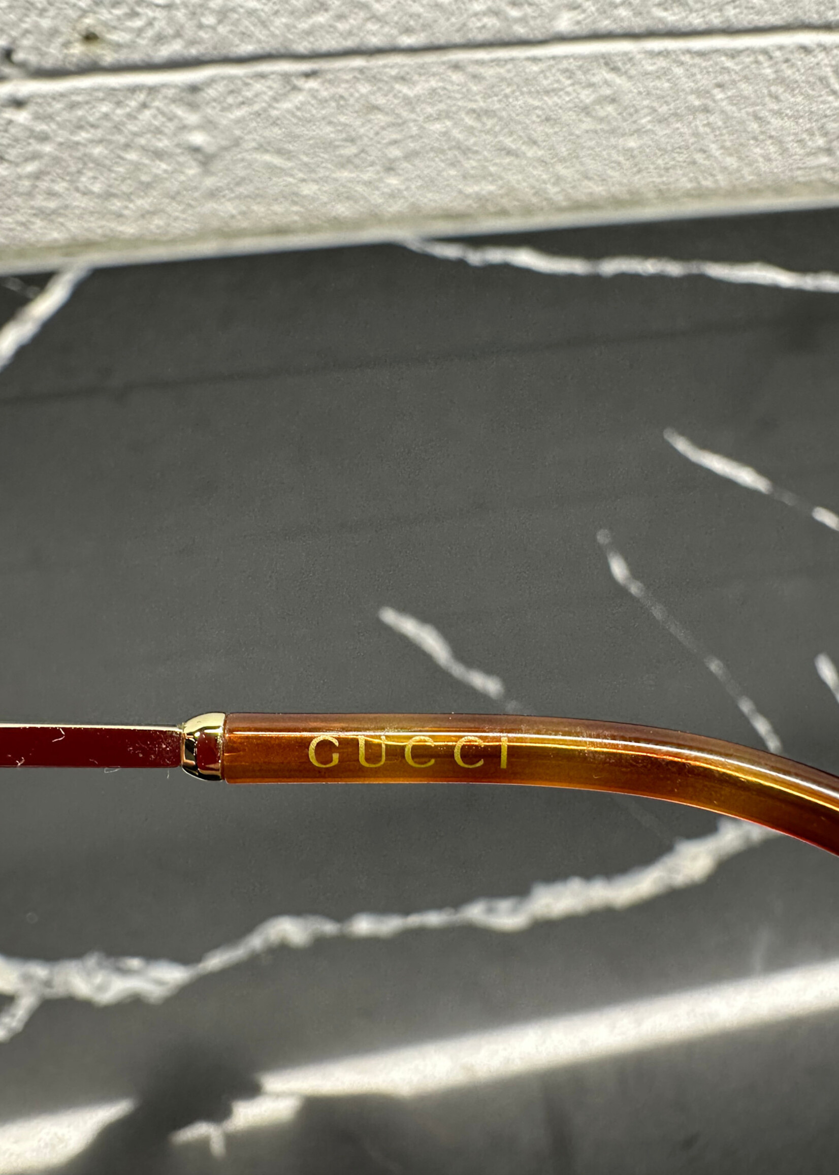 Gucci Clear Lens Gold Frame Glasses