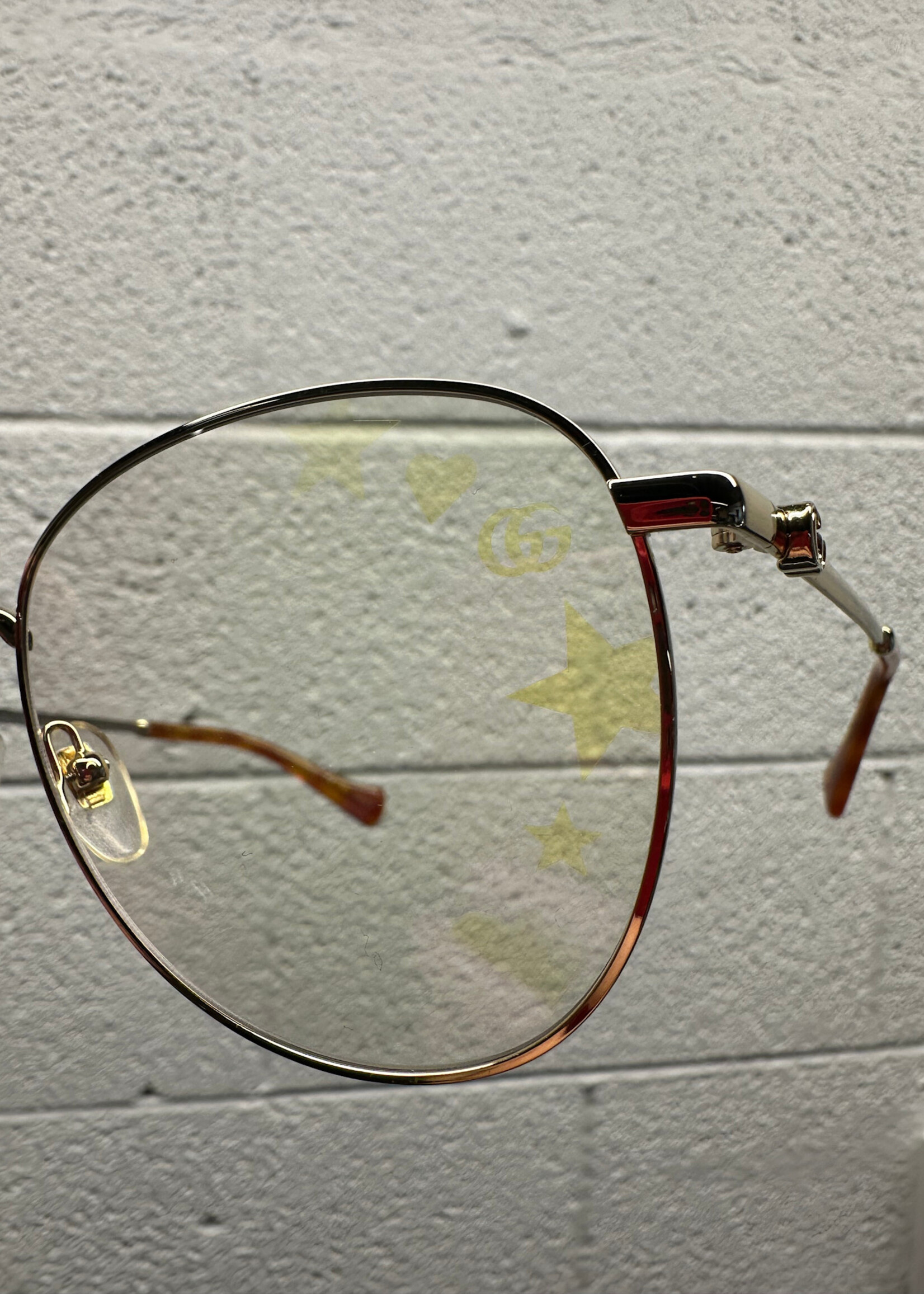 Gucci Clear Lens Gold Frame Glasses