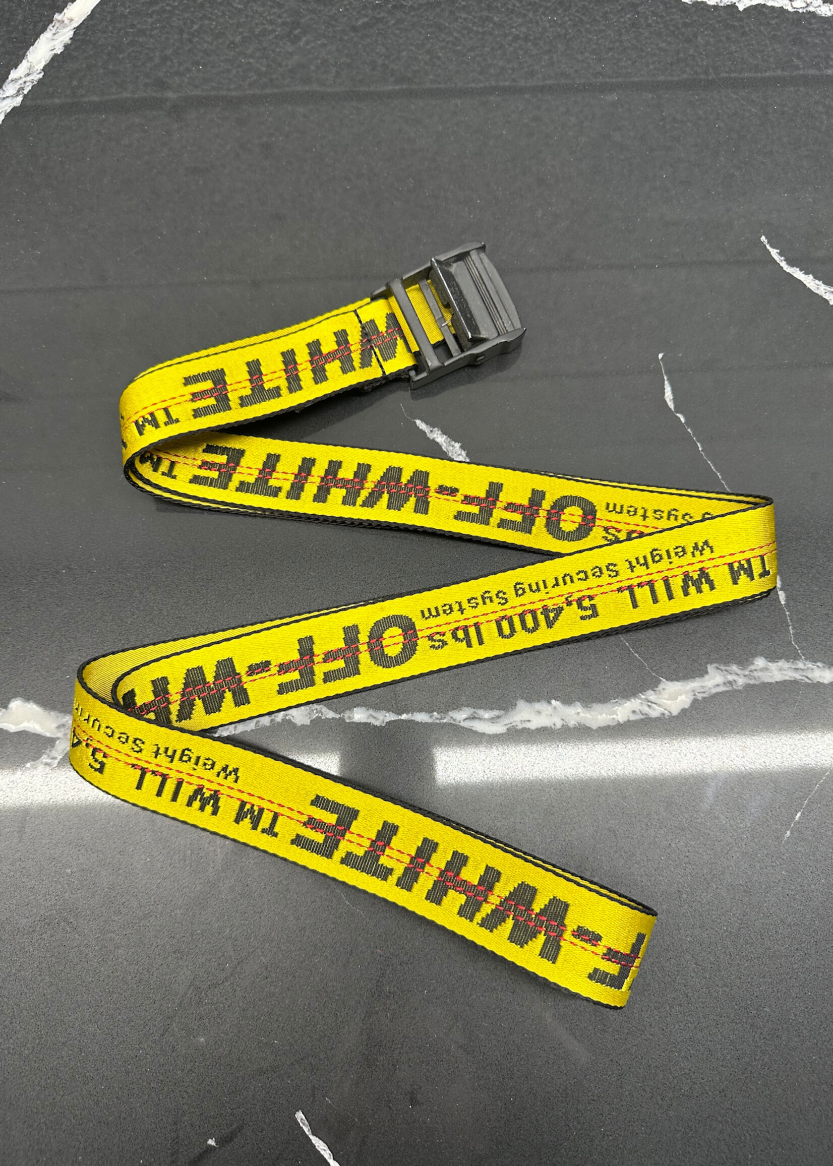 Off White Industrial Classic Yellow Belt