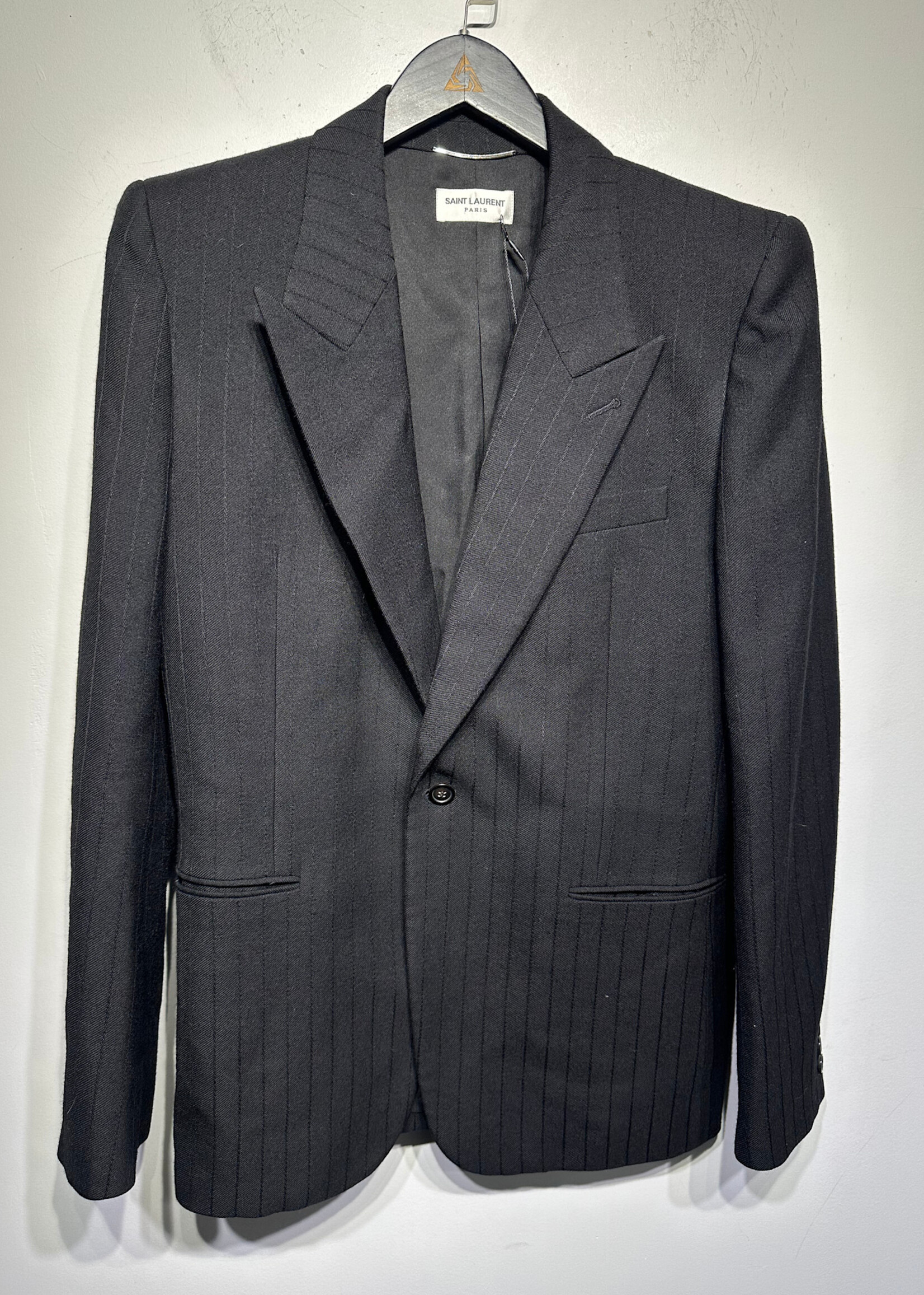 Saint Laurent Black Pinstripe Blazer 50/XL