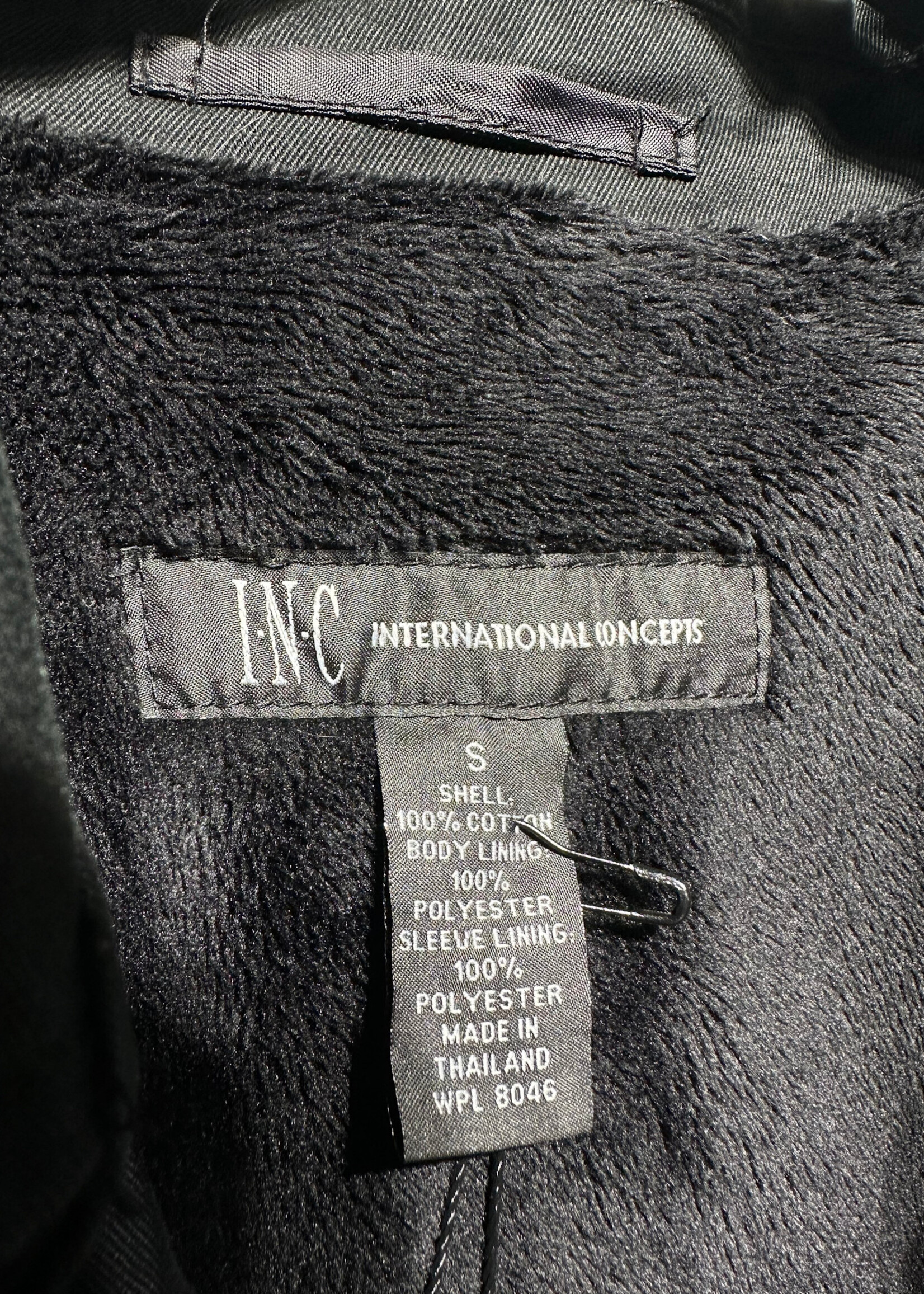 INC BLACK MILITANT STYLE JACKET S