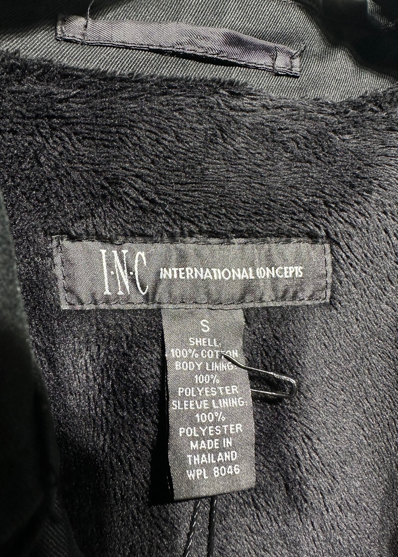 INC BLACK MILITANT STYLE JACKET S