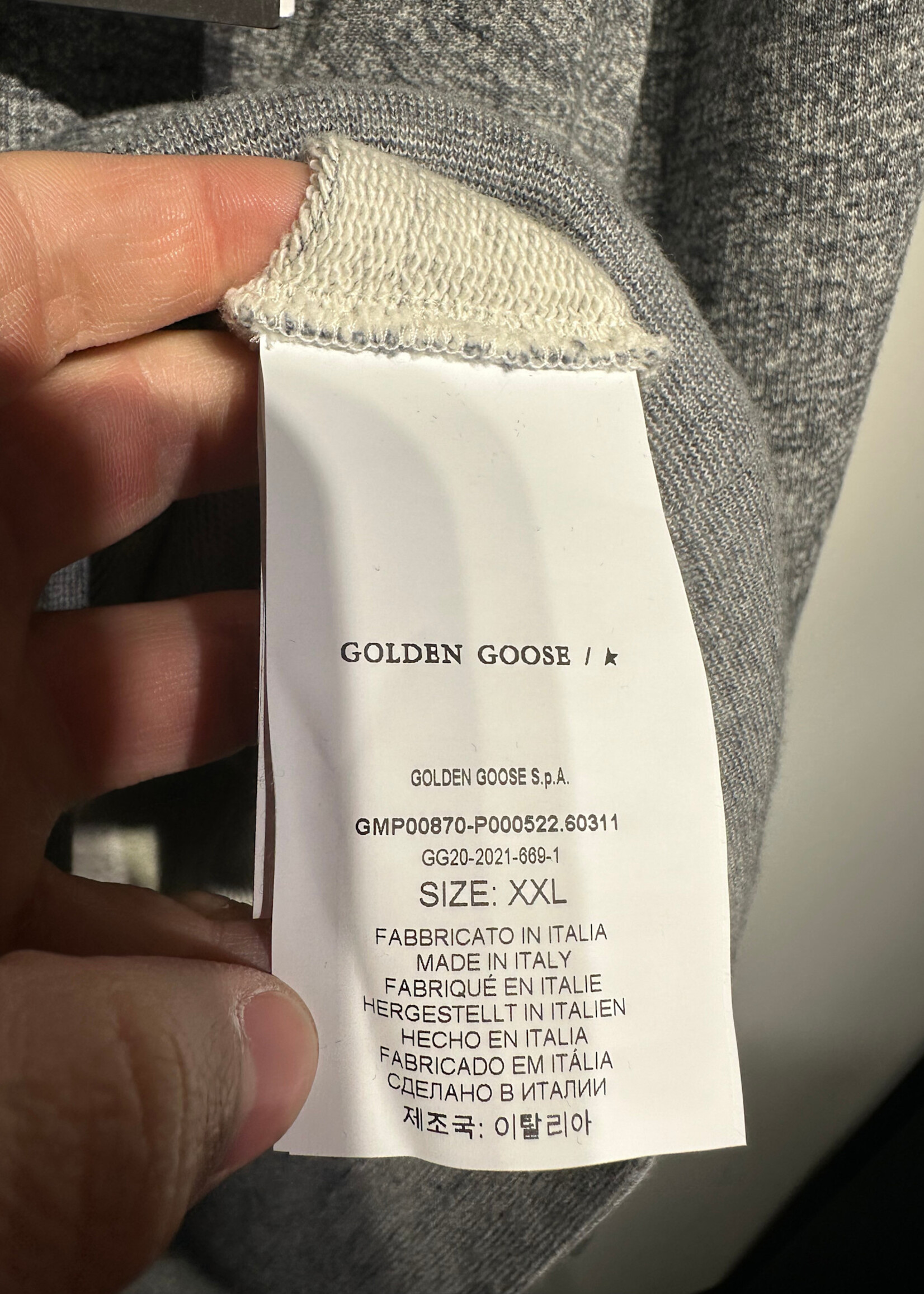 NWT Golden Goose Archibald Grey Crewneck XXL