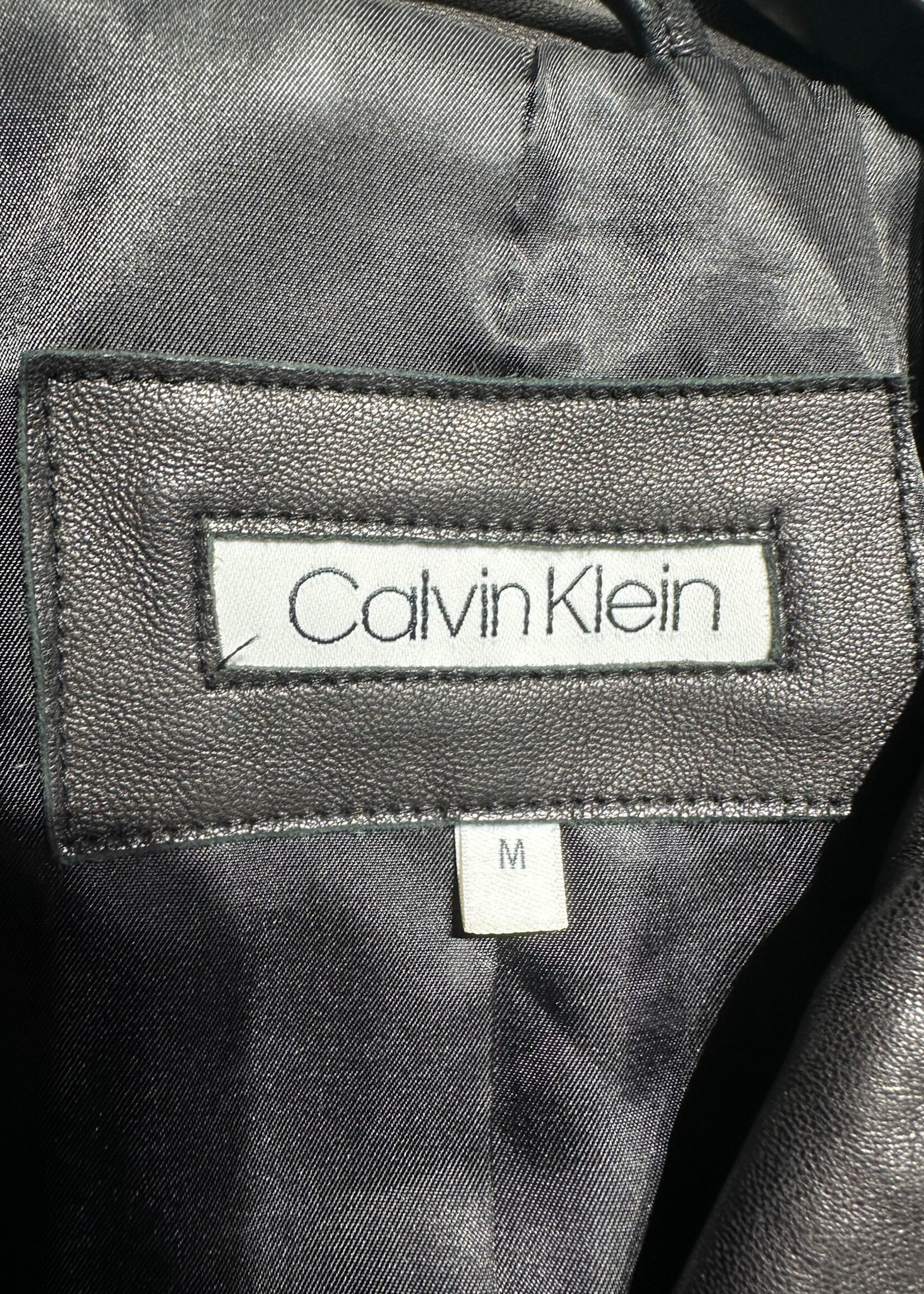 Calvin Klein Leather Black Biker Jacket M