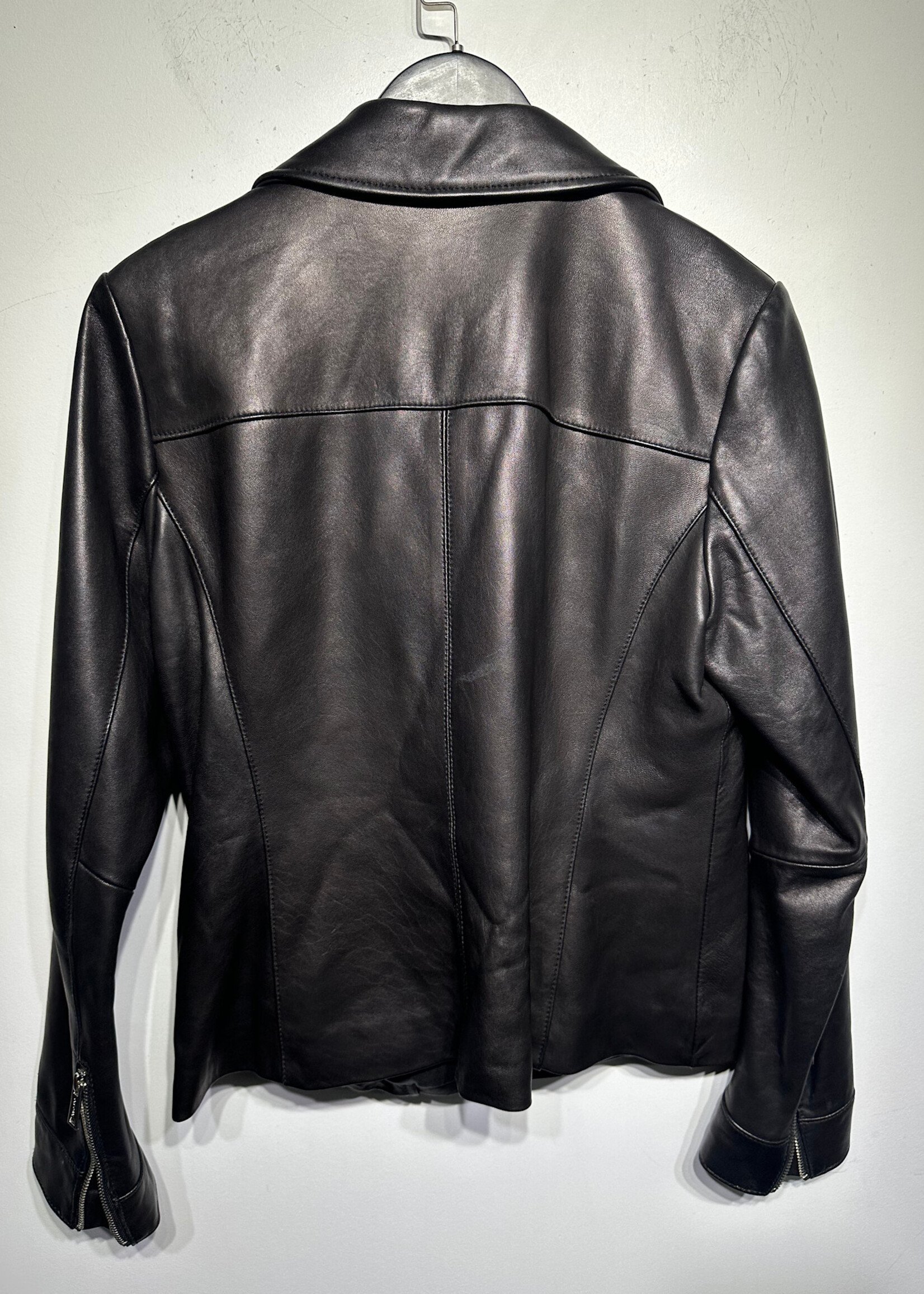 Calvin Klein Leather Black Biker Jacket M
