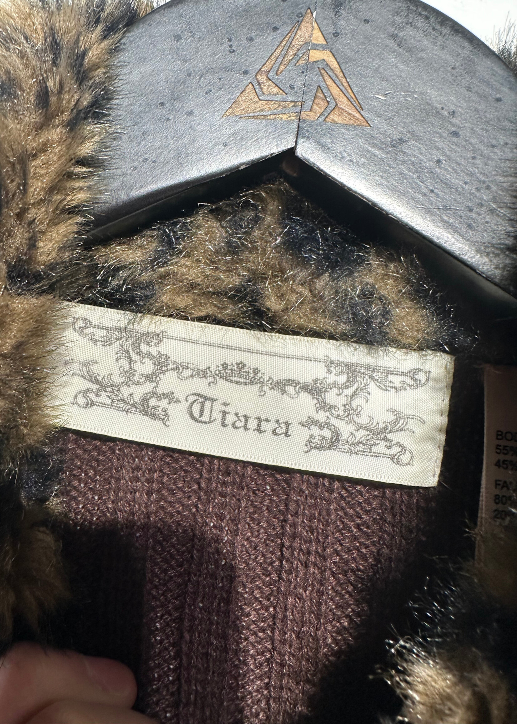 Tiara Y2K Cheetah Print Brown Zip Jacket Fem M