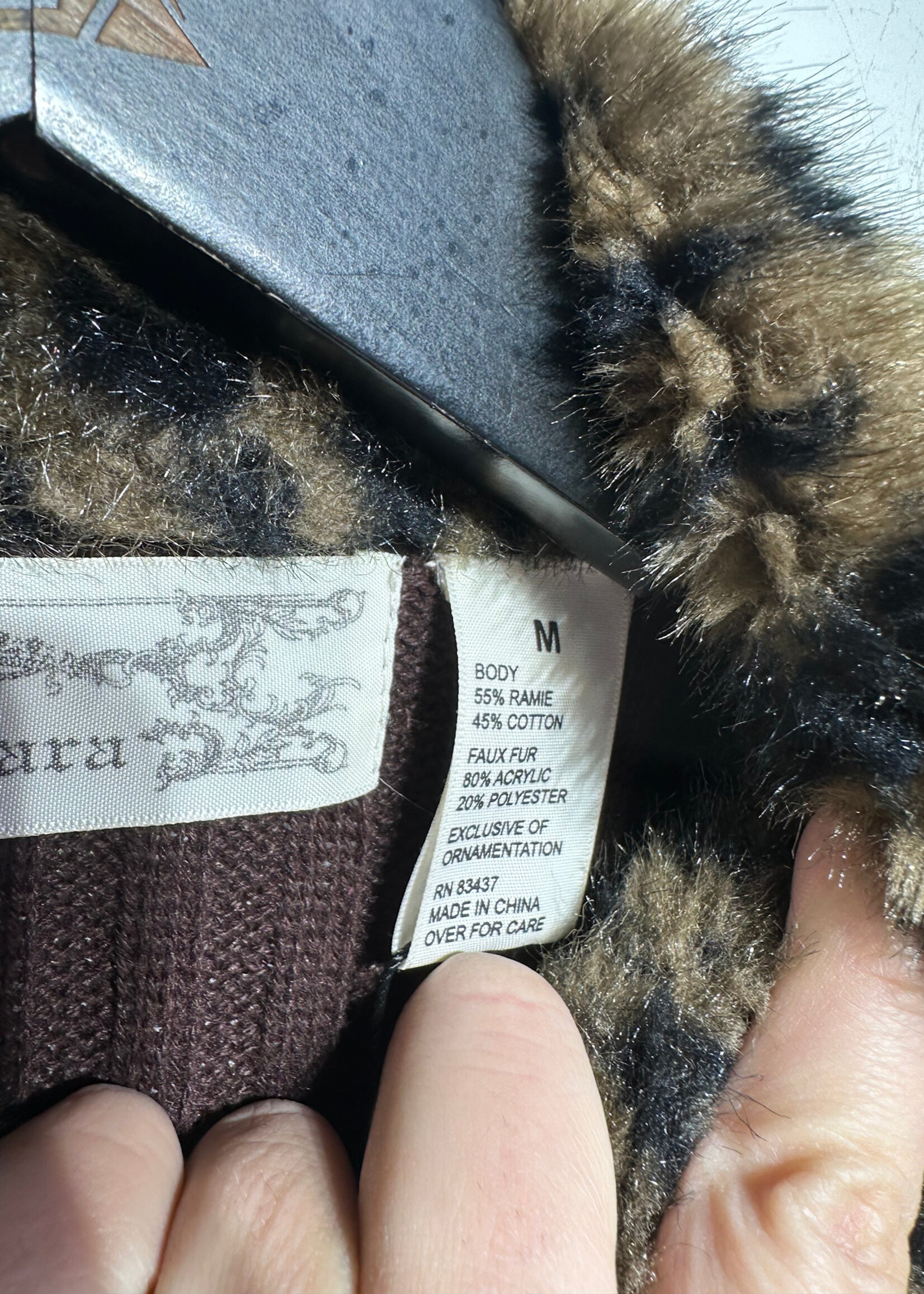 Tiara Y2K Cheetah Print Brown Zip Jacket Fem M