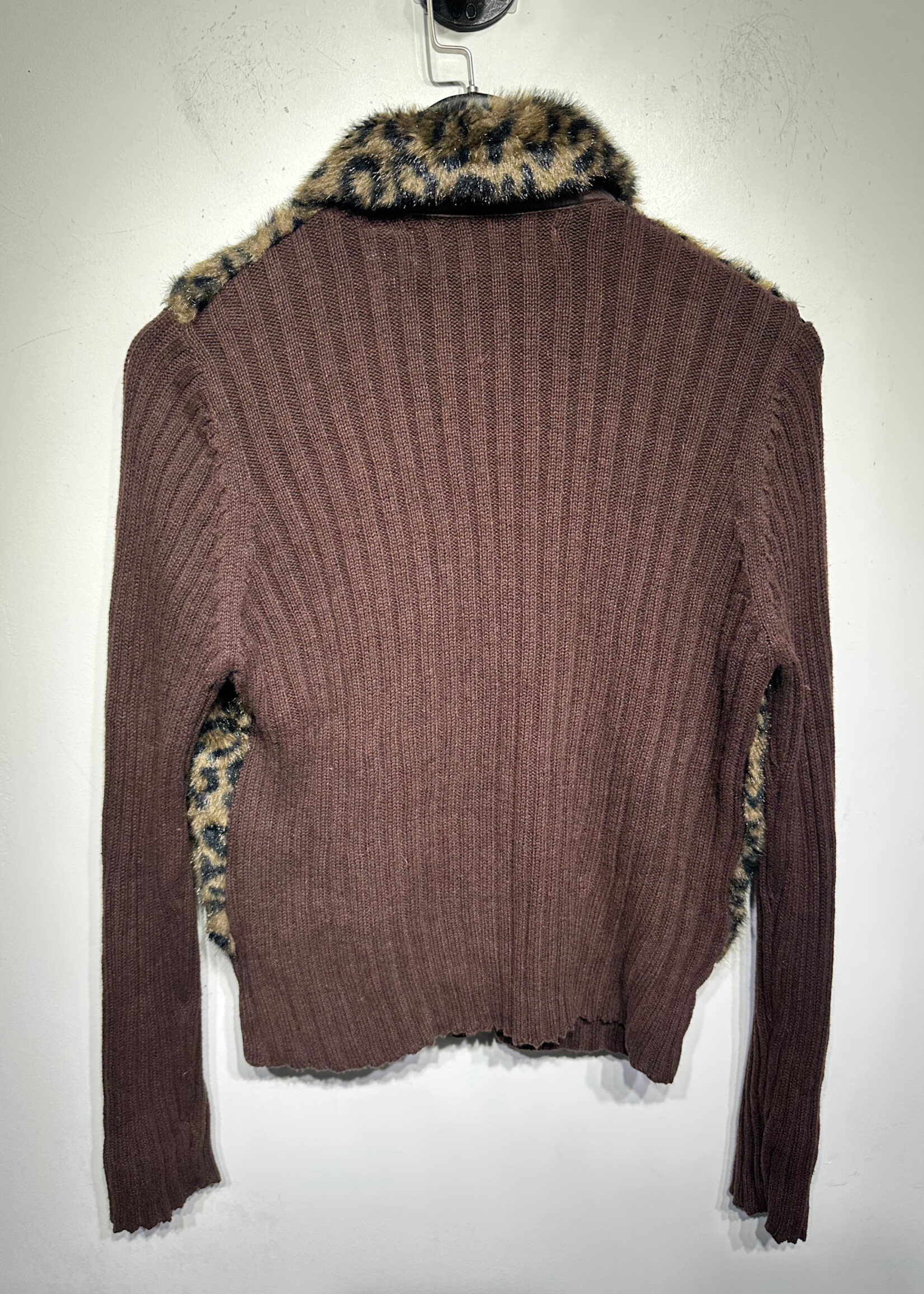 Tiara Y2K Cheetah Print Brown Zip Jacket Fem M