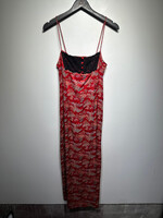 Steps Vintage Red Embroidered Dress L
