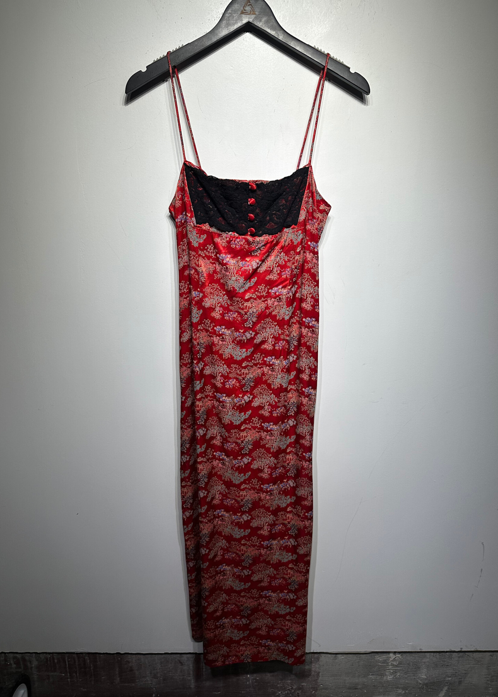 Steps Vintage Red Embroidered Dress L