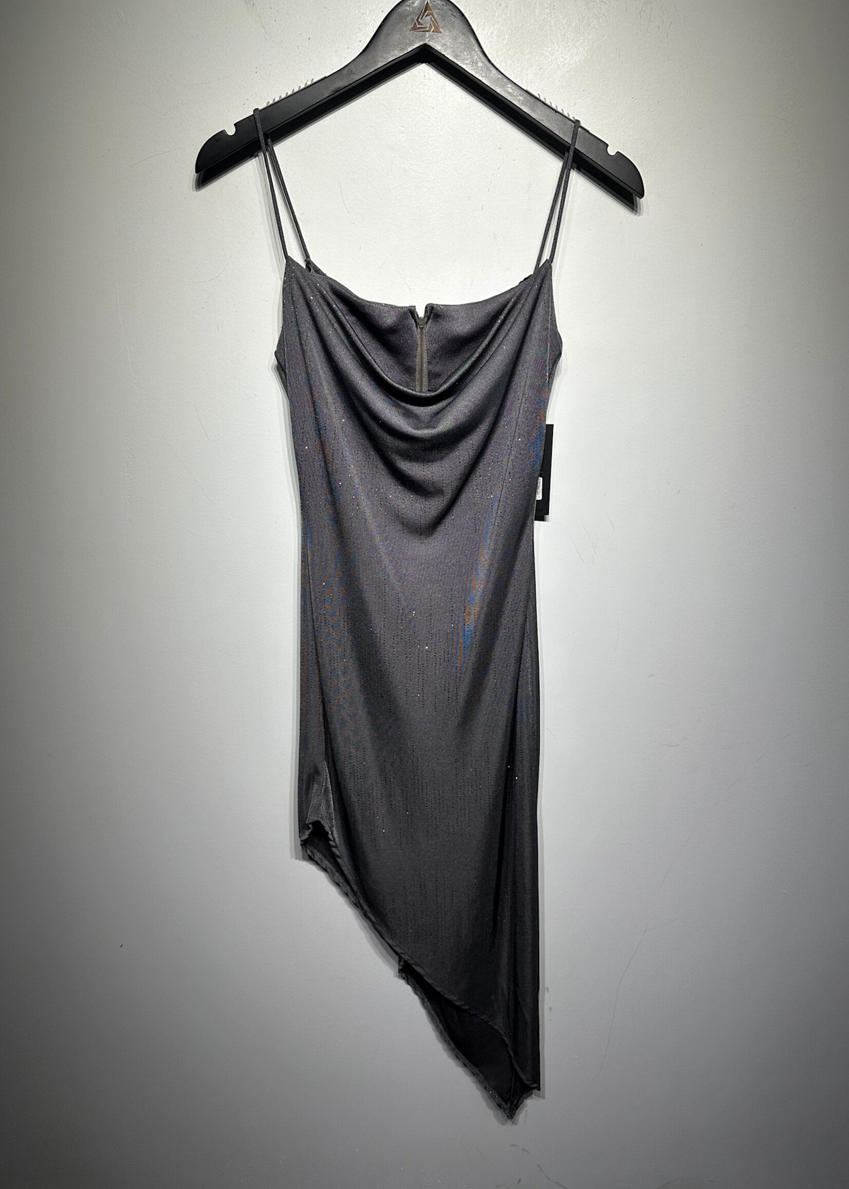 Atria Vintage Grey Rhinestone Dress S